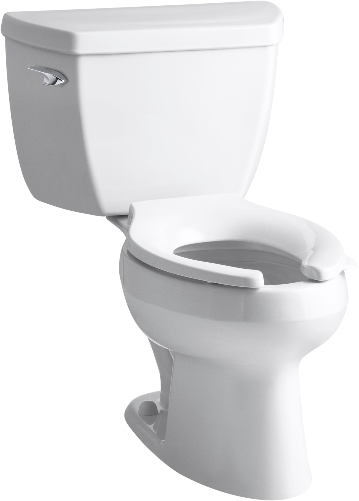 KOHLER K-3505-SS-0 Wellworth White Elongated Standard height 2-piece Toilet 12-in Rough-In 1.6 GPF