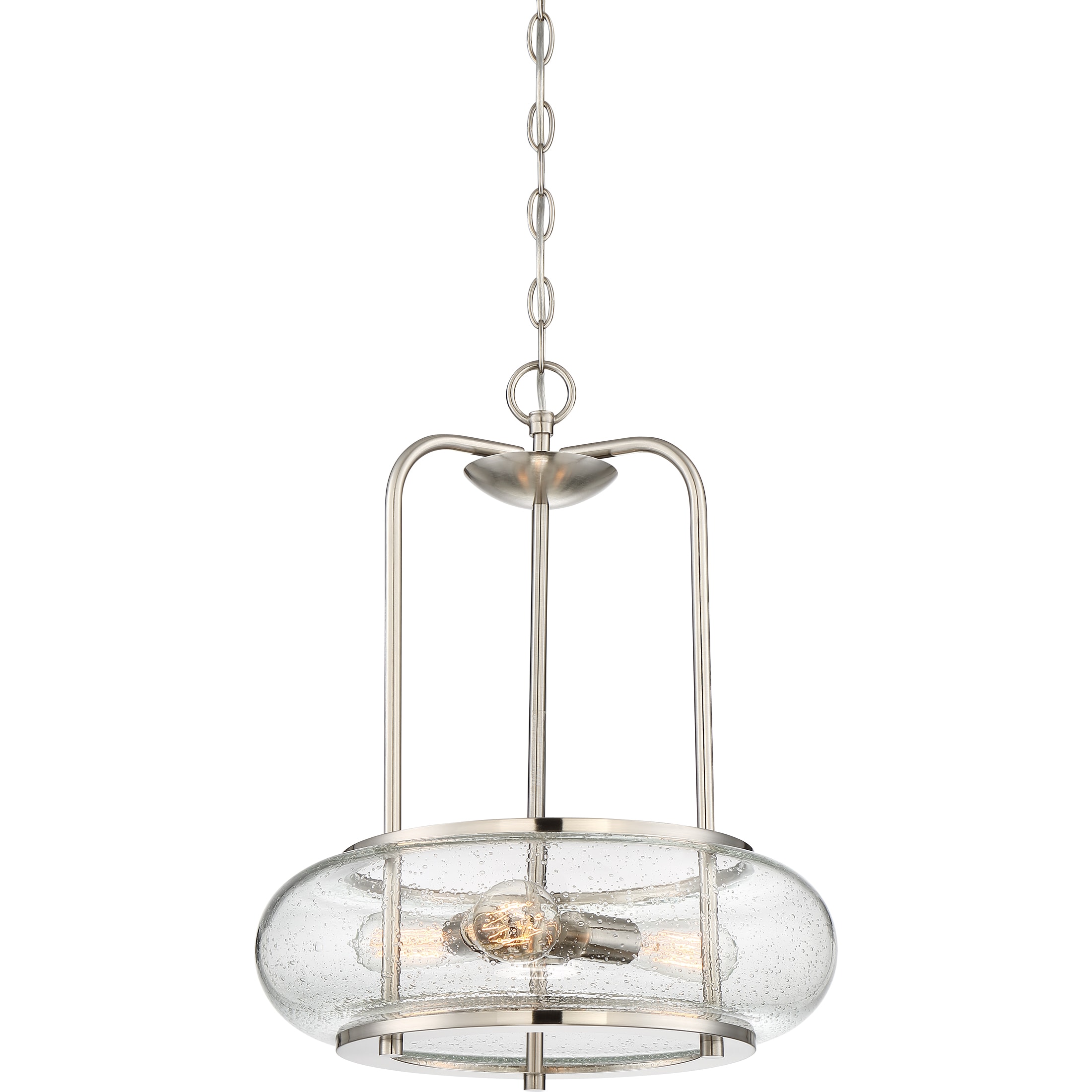 Quoizel TRG1816BN Trilogy 3-Light Brushed Nickel Transitional Cylinder Hanging Pendant Light