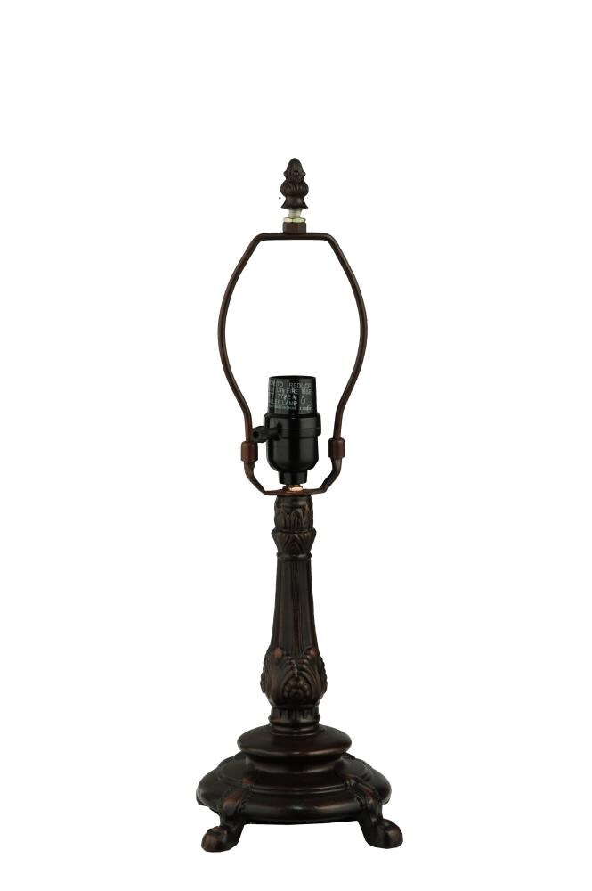Blue Stained Glass Tiffany Table Lamp with Bronze Base
