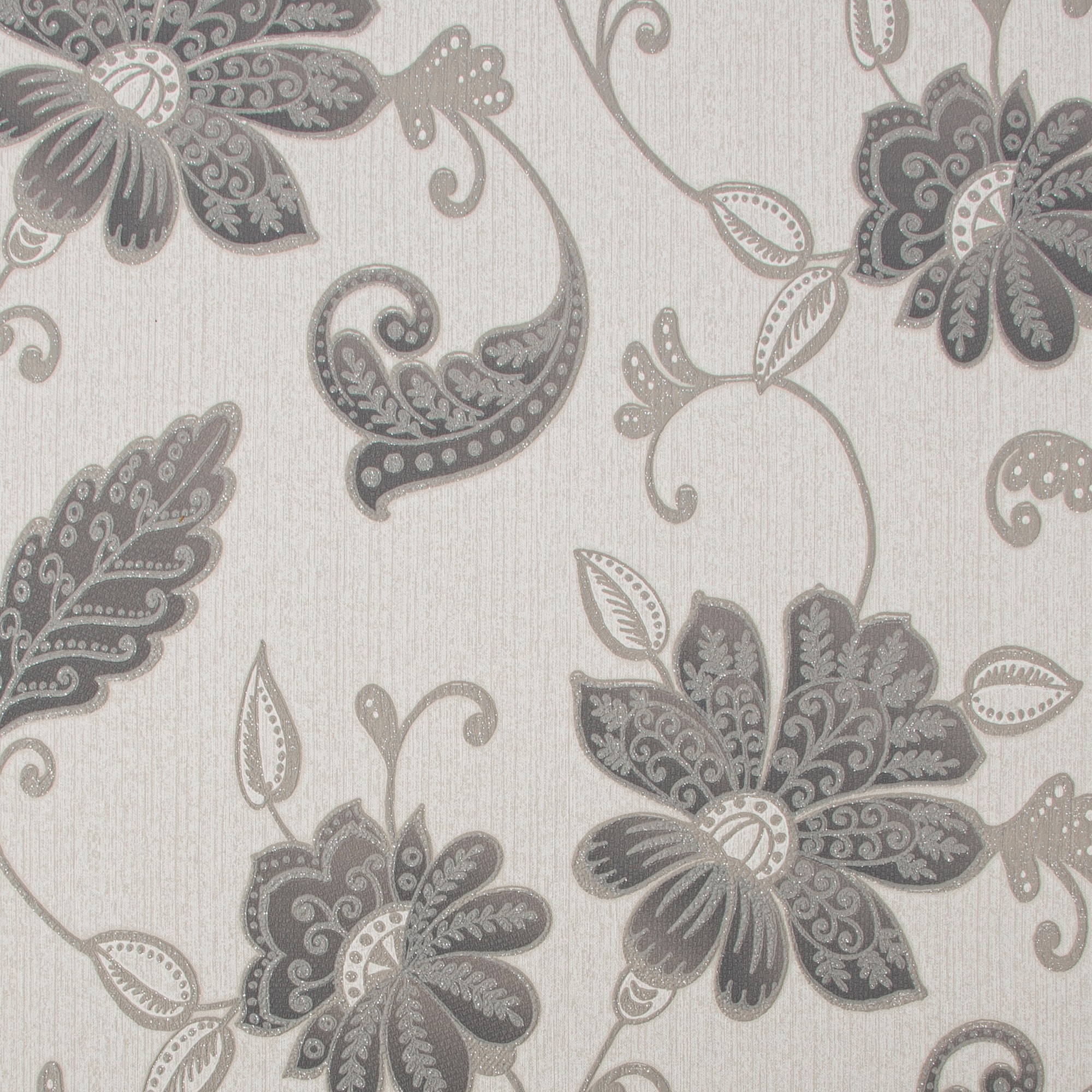 Boutique 111317 Jewel 56-Sq. Feet Smokey quartz Vinyl Textured Floral Unpasted Wallpaper