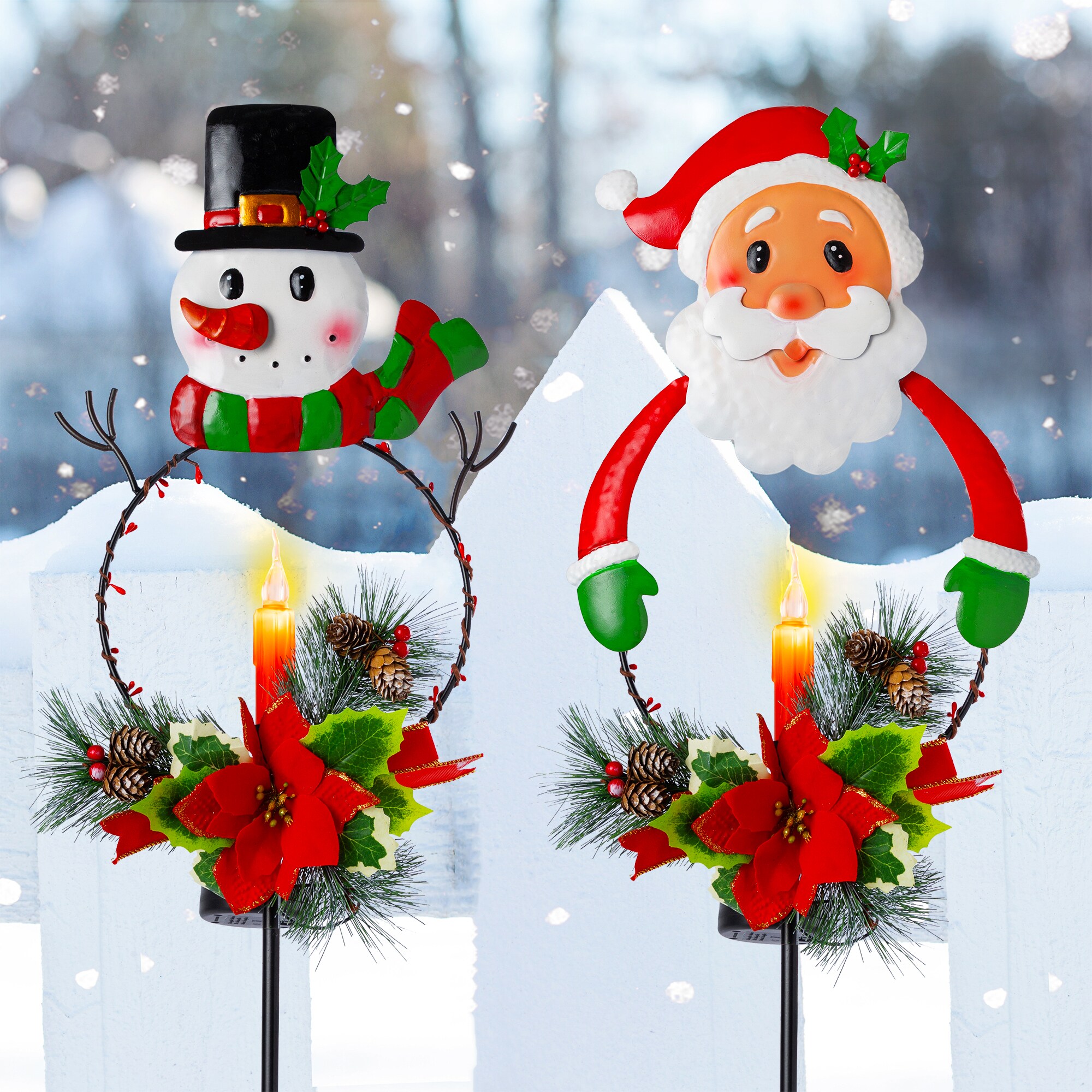 Kaufe Santa Claus Solar Light Snowman Ground Mounted Lamp New