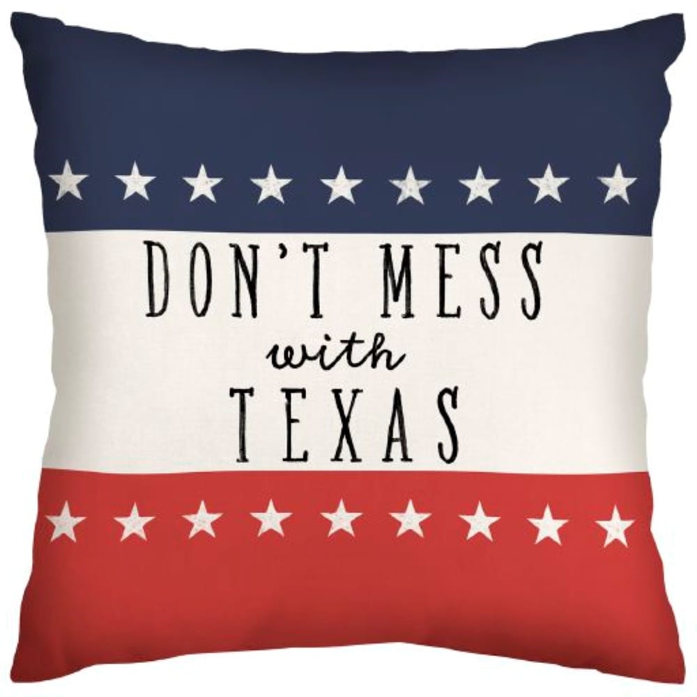 18 x 18 Navy Texas Home Novelty Square Knife Edge Outdoor Throw Pillow  with Welt