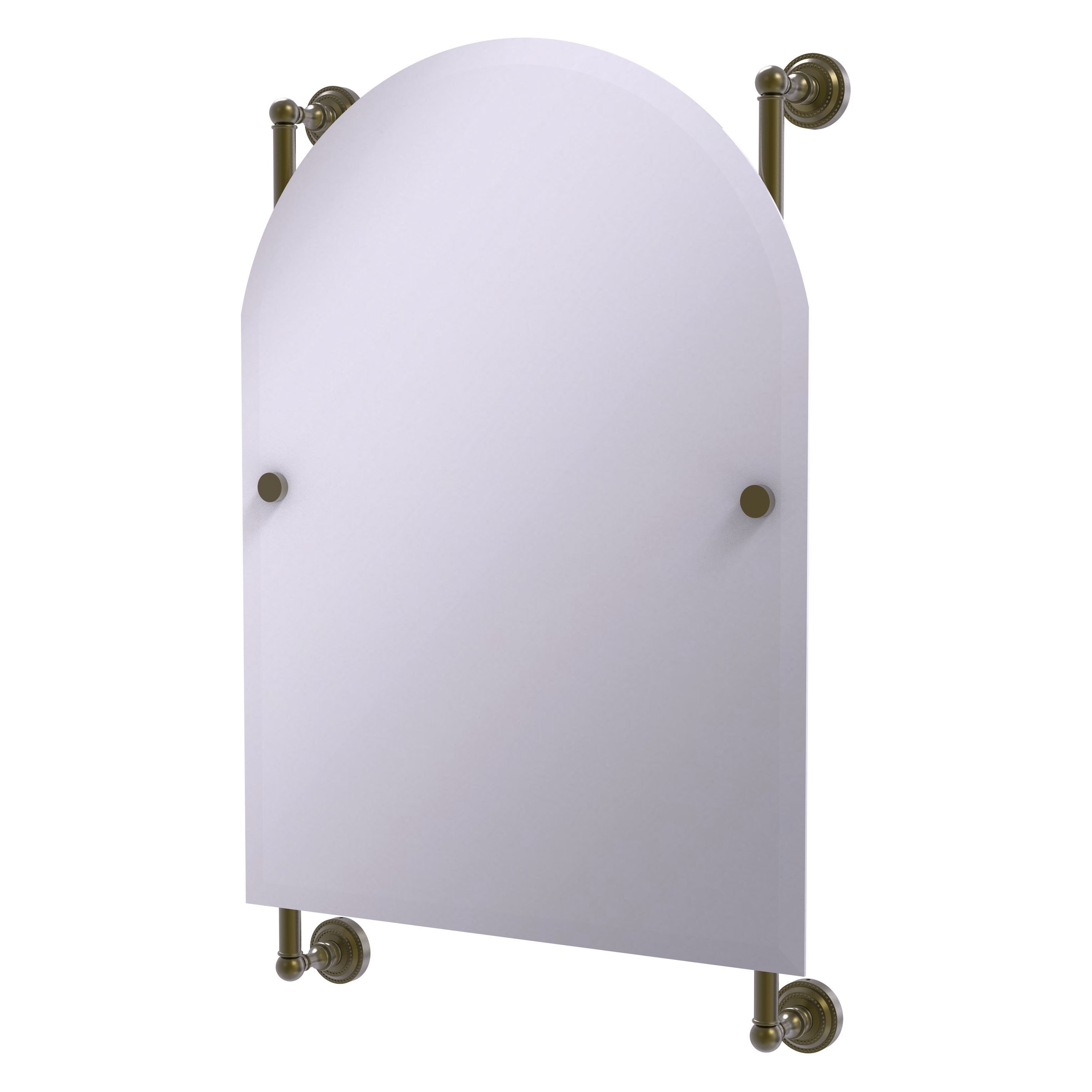 Allied Brass DT-27-94-ABR Dottingham 21-Inches x 32-Inches Beveled Frameless Arch Bathroom Vanity Mirror ( Antique Brass )