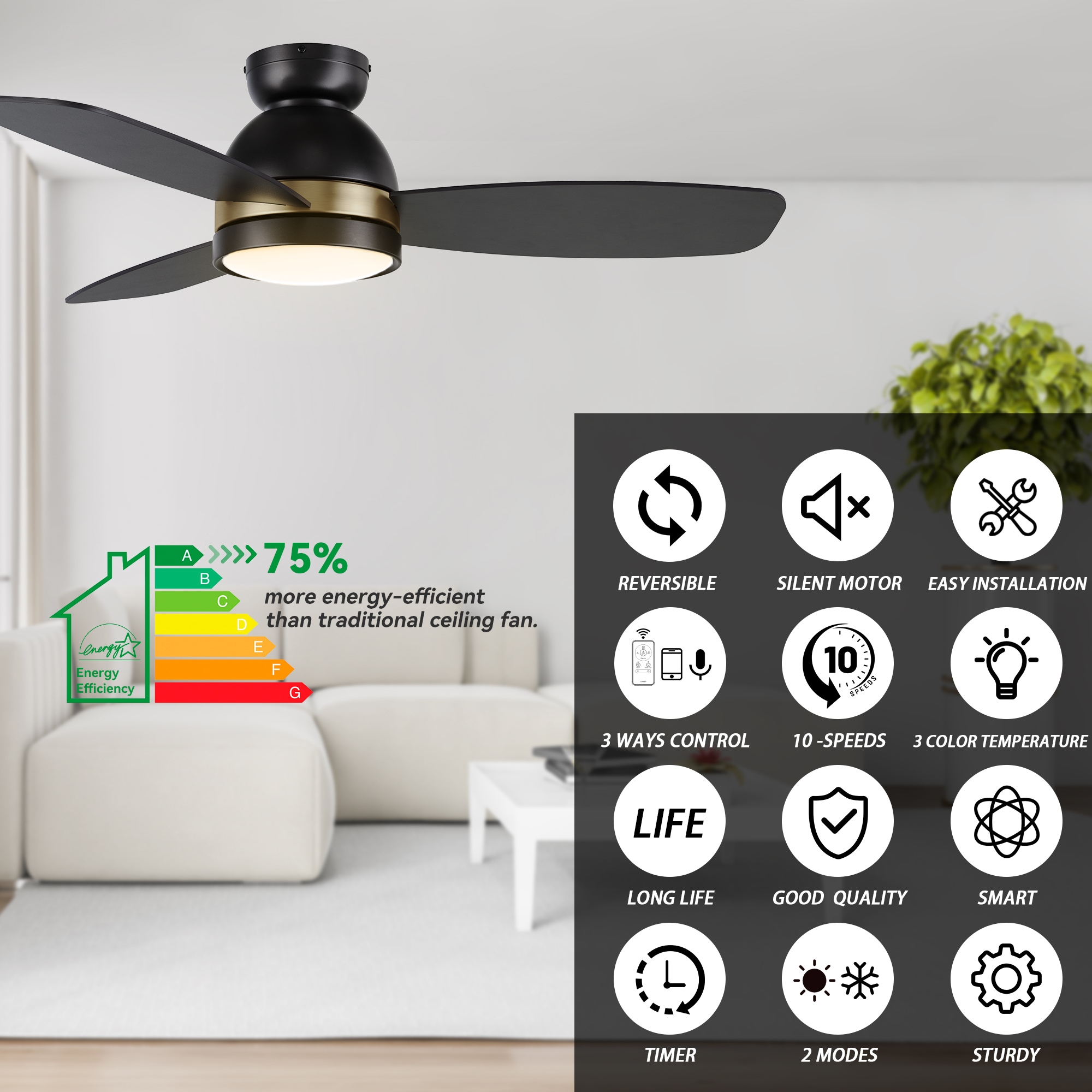 CARRO USA LS483Q5-L12-B2-1-FM Ceiling-Fans - View #4