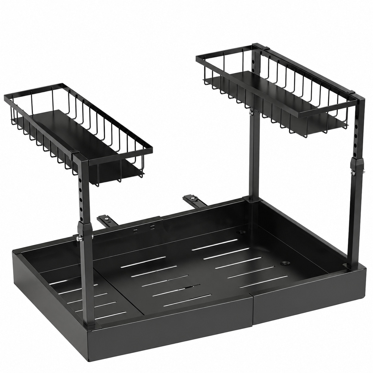 Paradigms Interiors 2 Tier Expandable Adjustable Pull Out Under Sink Organizer For Kitchen Bathroom Pantry Closet Organization #514068539797