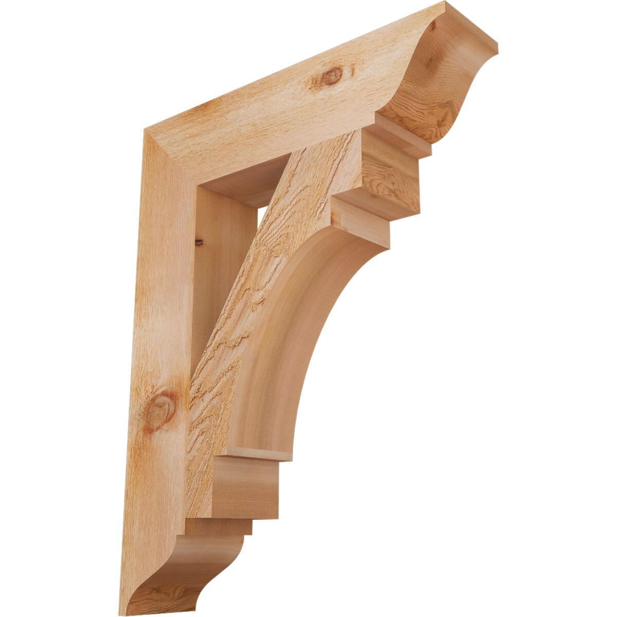 Ekena Millwork BKT06X26X34MRC01RWR Merced traditional rough sawn 6-in x 26-in x 34-in Western red cedar Brown Wood Standard bracket