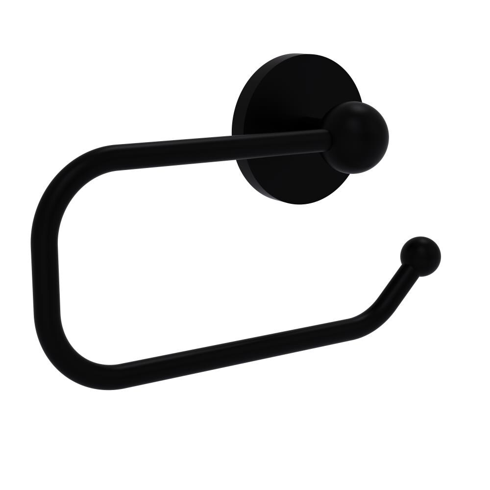 Allied Brass P1024E-BKM Prestige Skyline Matte black Wall mount Single post Toilet Paper Holder 1 -Rolls with Storage