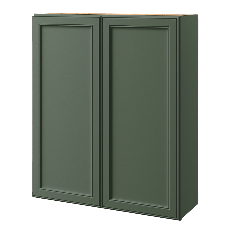 Heathrow 36-in W x 42.125-in H x 12-in D Sage Wall Fully Assembled Cabinet (Recessed Panel Square Door Style) in Green | - allen + roth 362HR