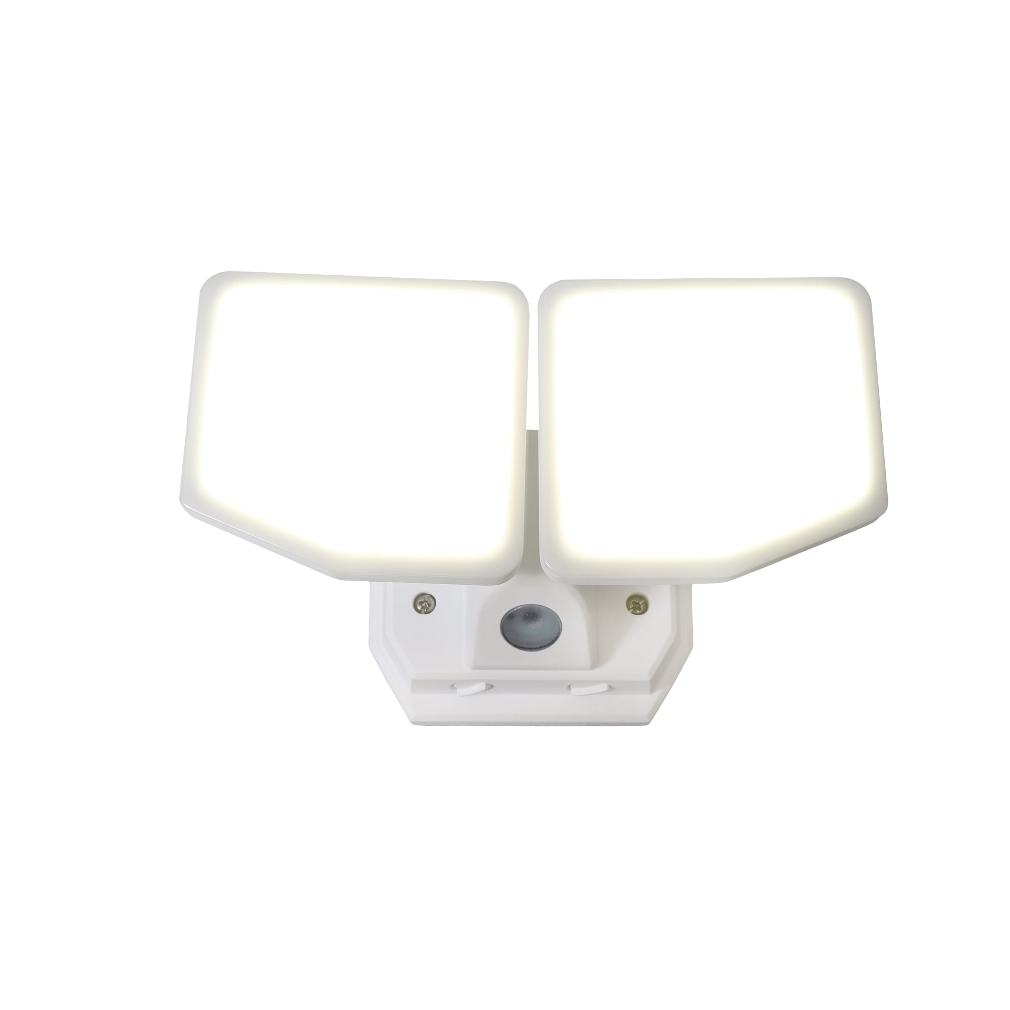 Pinegreen Lighting 200 -Watt EQ Hardwired LED White 2 -Head Dusk-to-Dawn Flood Light 3000 -Lumen