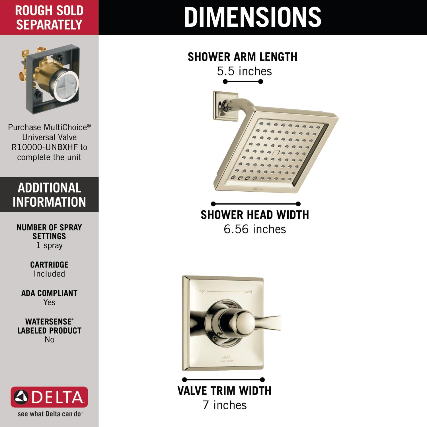 Delta T14251-PN Tub-Shower-Faucets - View #3