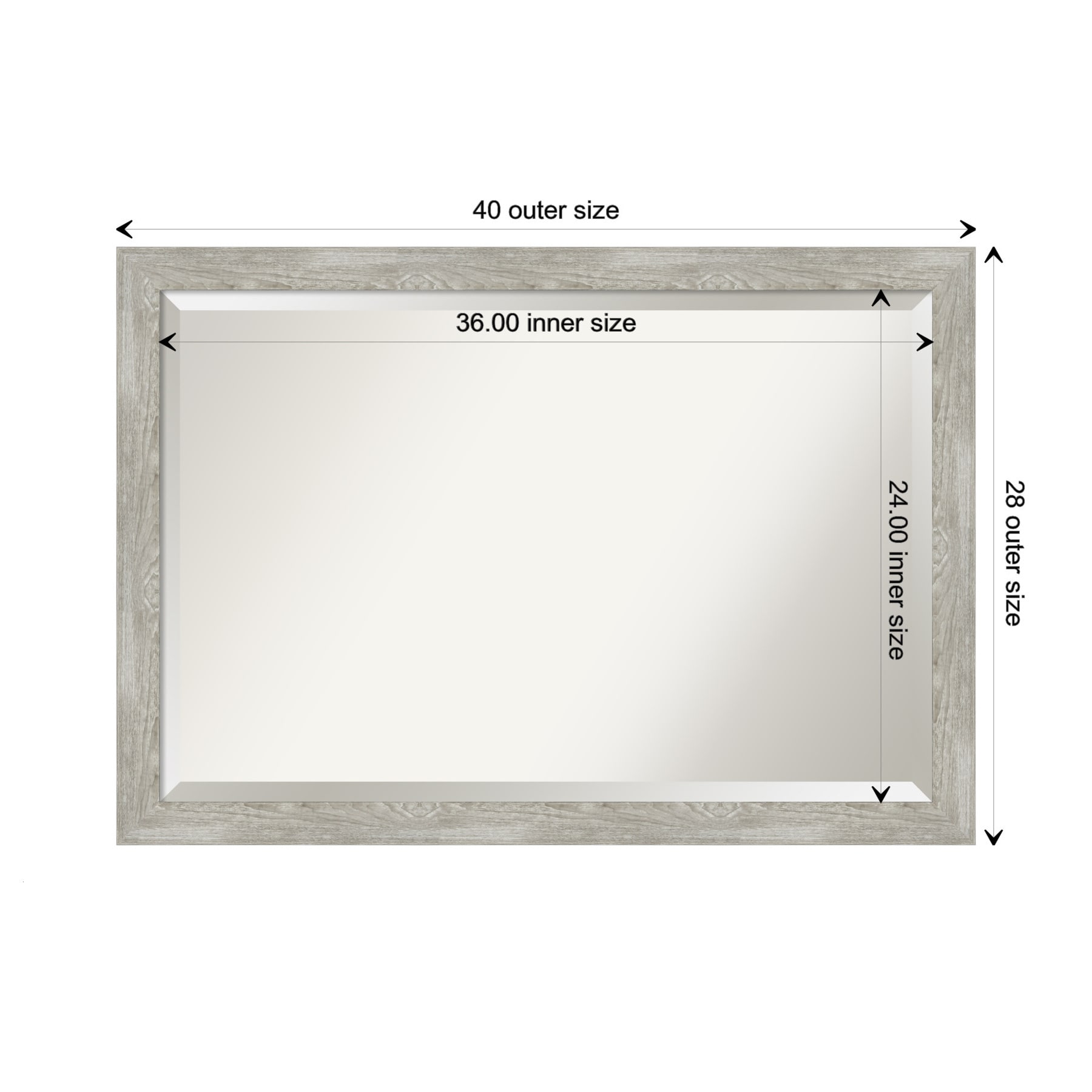 Dove Greywash Rectangular Wall Mount Bathroom Vanity Mirror