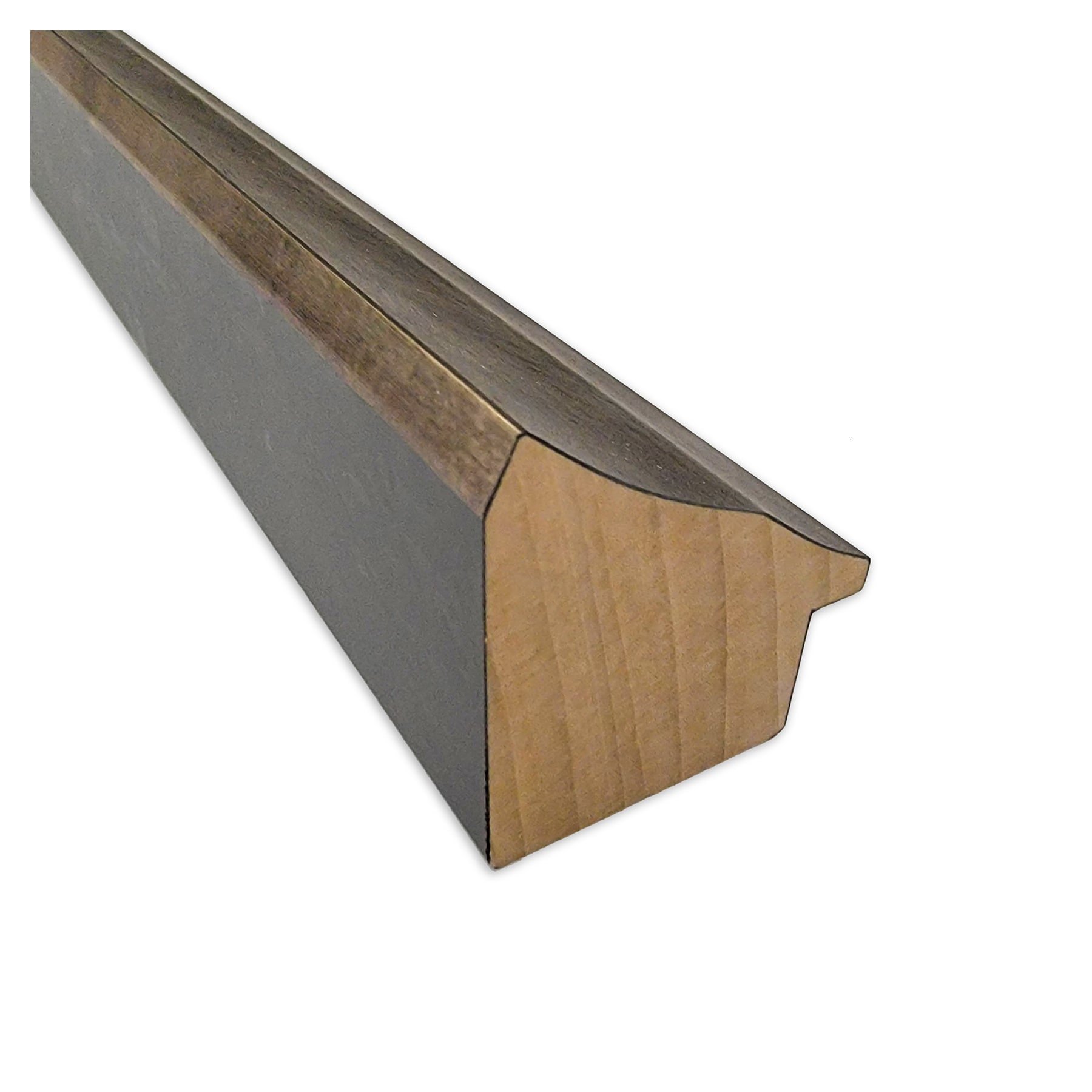 Angled Bronze Wood Frame Rectangular Wall Mirror, 43.25 x 33.25 Inches
