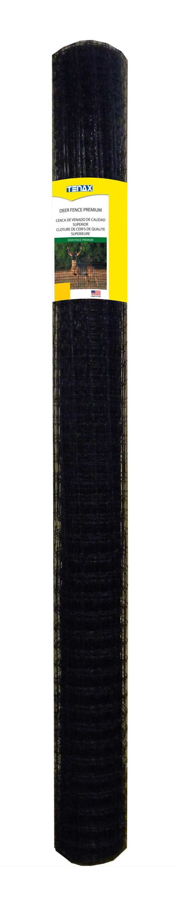 Tenax Black Extruded Mesh Rolled Fencing 7.5 x 100 Feet for Deer Control