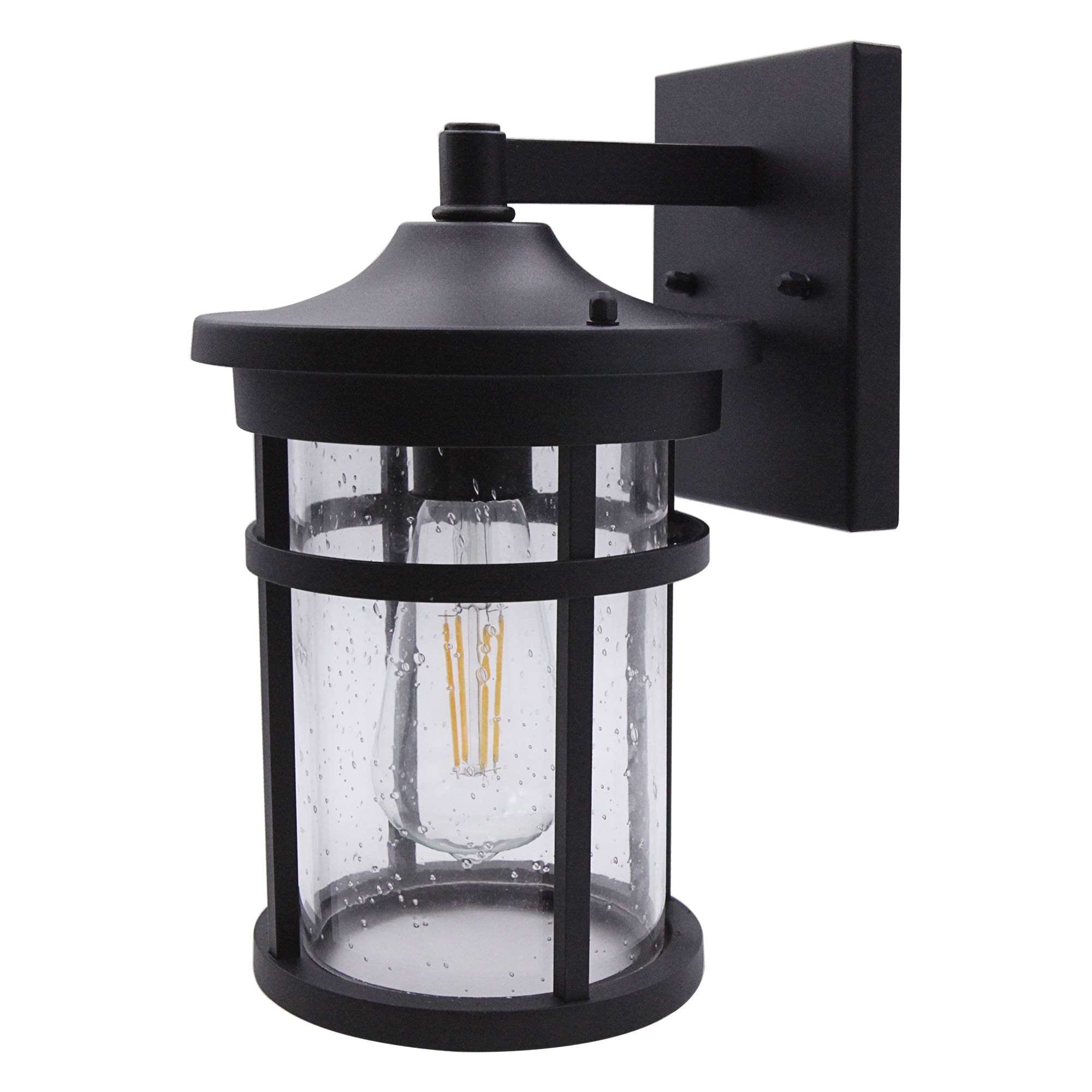 Lucere GW303911-LW Wall Lantern 8-in W 1 -Light Matte Black Wall Sconce