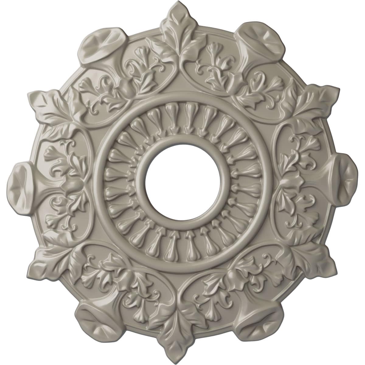 Ekena Millwork CM17PRPWS Preston 17.5-in W x 17.5-in L Painted Pearl White Polyurethane Whole Ceiling Medallion