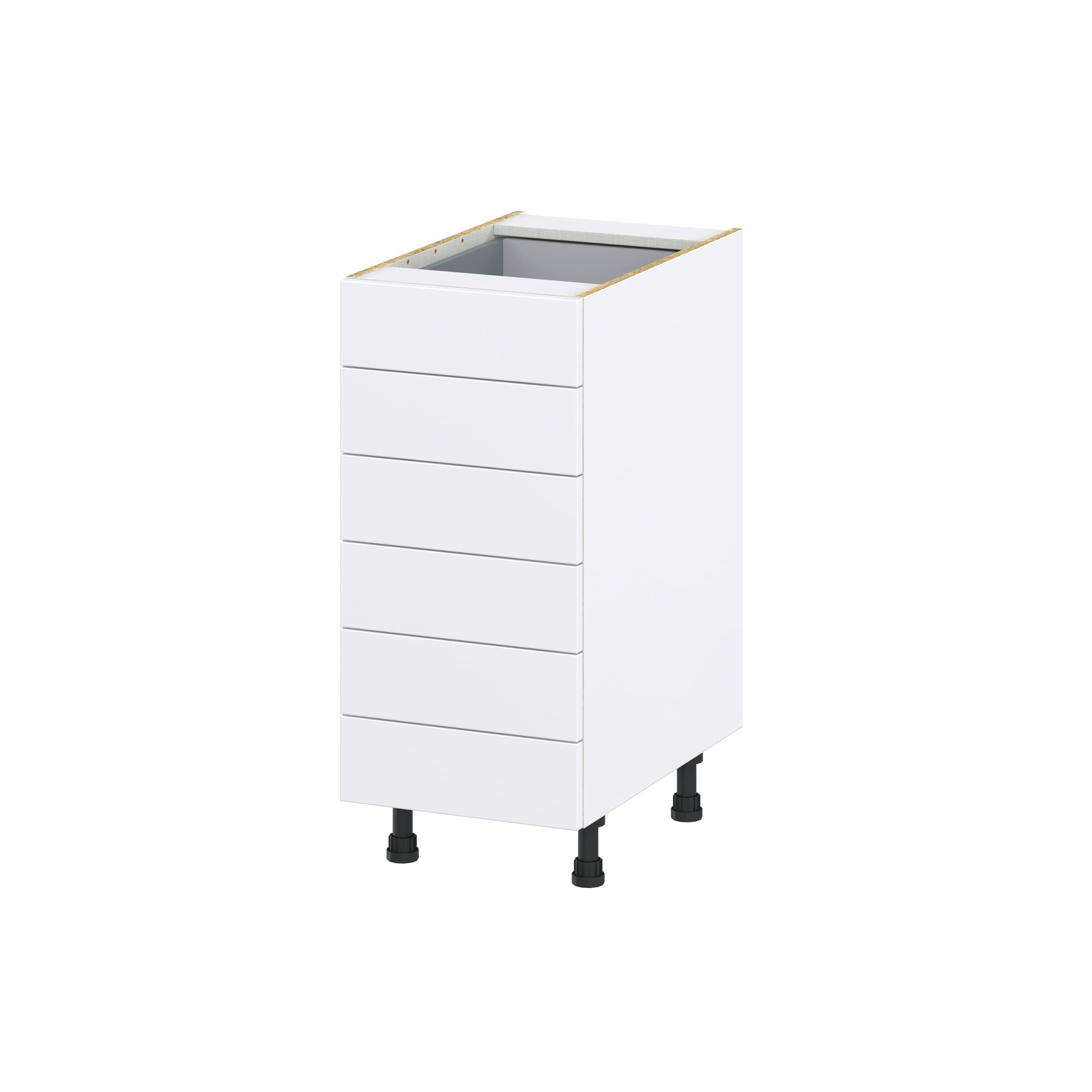 Hugo&Borg Rosemont 15-in W x 34.5-in H x 14-in D Glacier White 6-Drawer Base Fully Assembled Cabinet