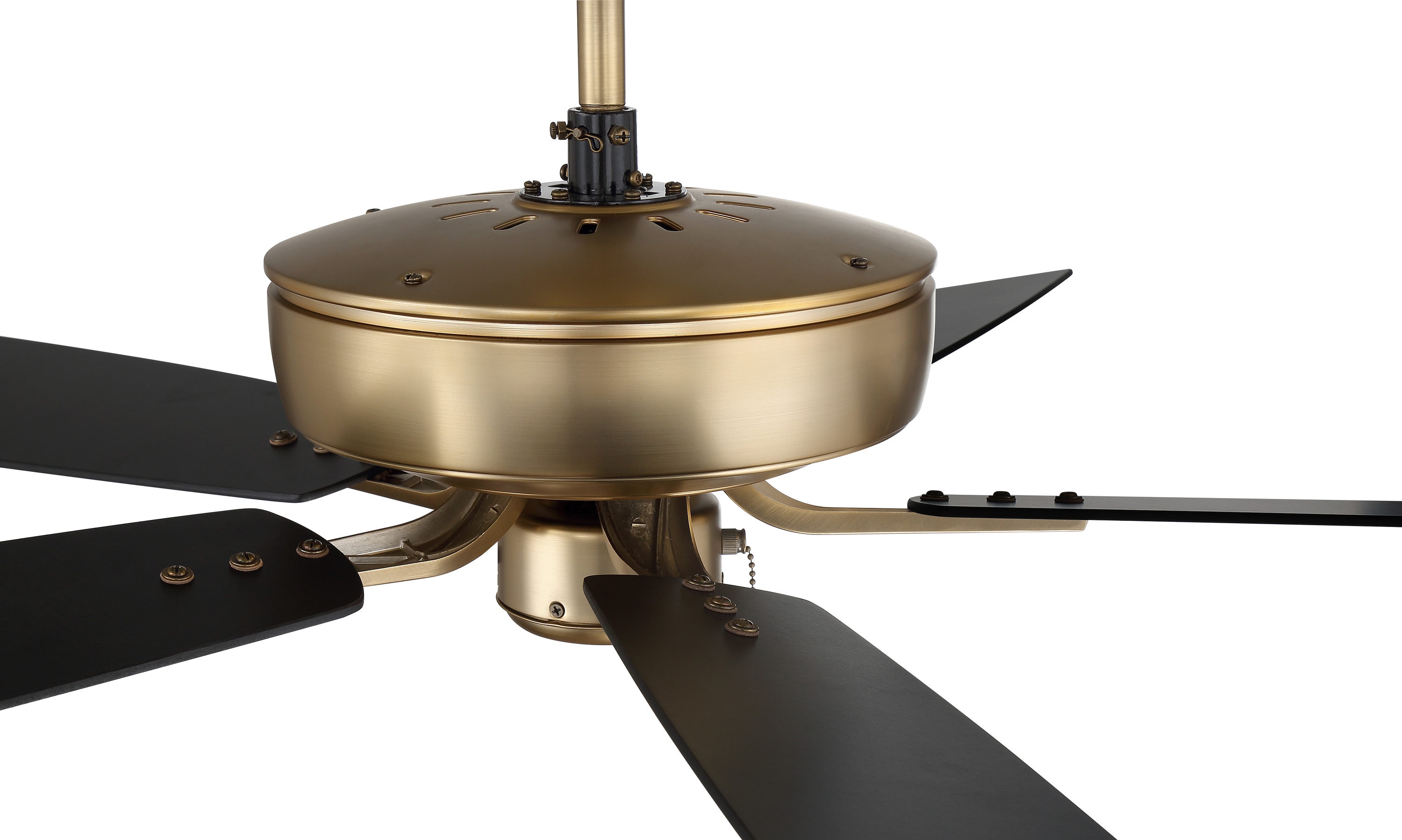 Satin Brass 52" Ceiling Fan with Black Walnut Blades