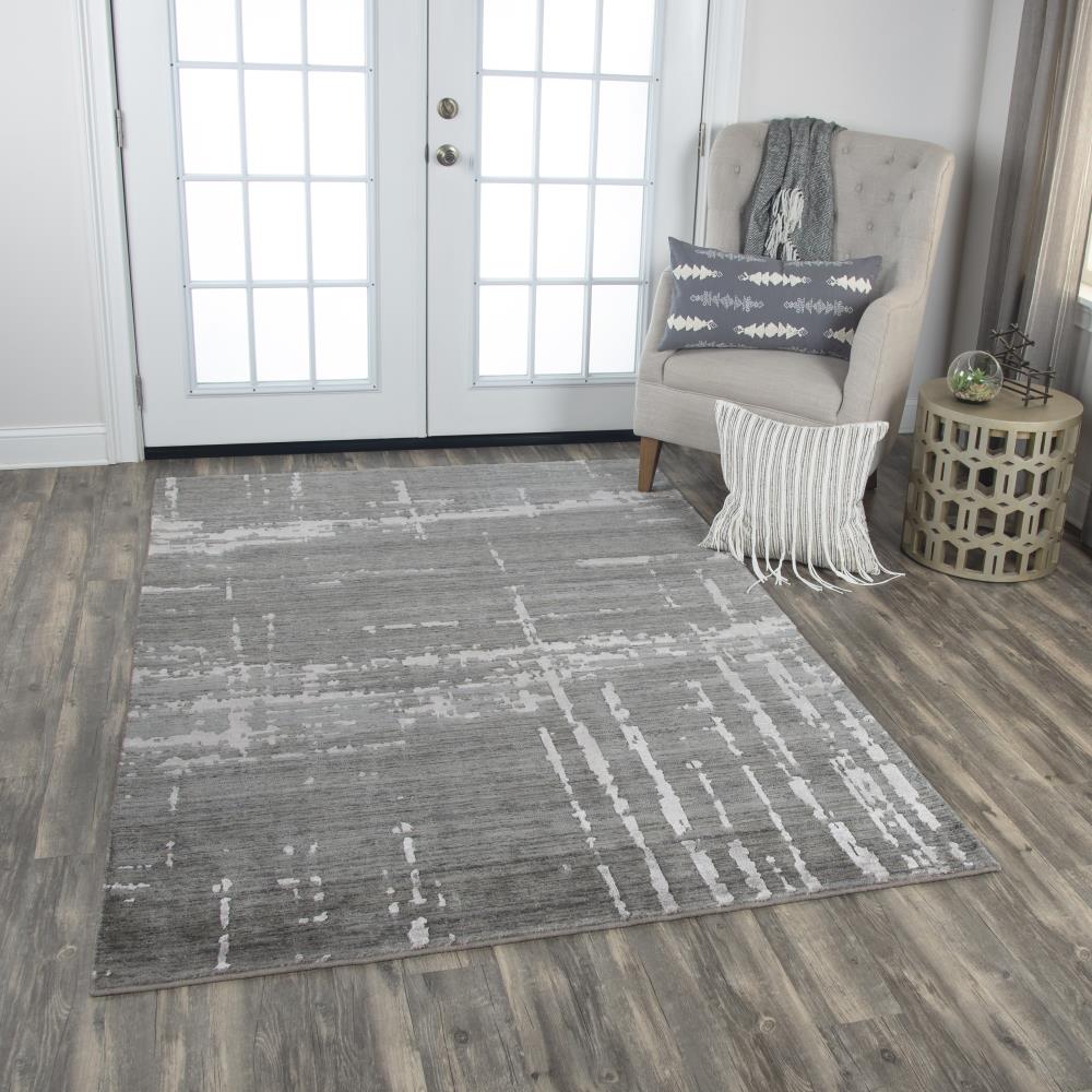 Alora Decor 00400410700330508 Radiant 5 X 8 Wool Gray, Ivory Indoor Abstract Mid-century Modern Area Rug