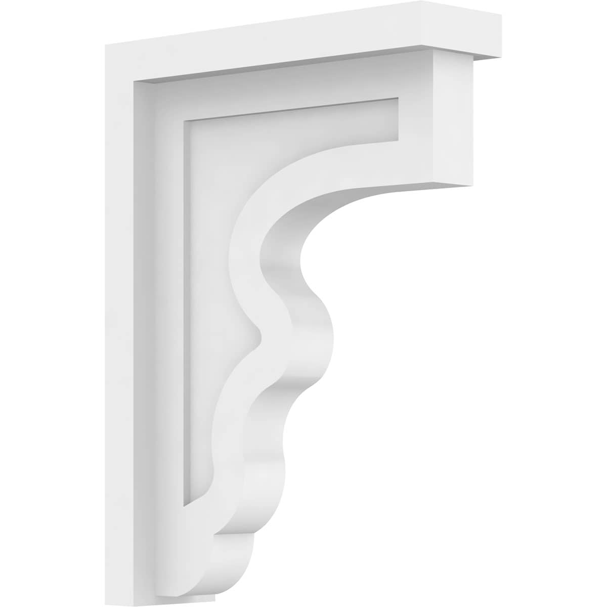 Ekena Millwork CORP02X05X07HLD 1.5-in x 5-in x 7-in Standard highland Unfinished White PVC Paintable Corbel