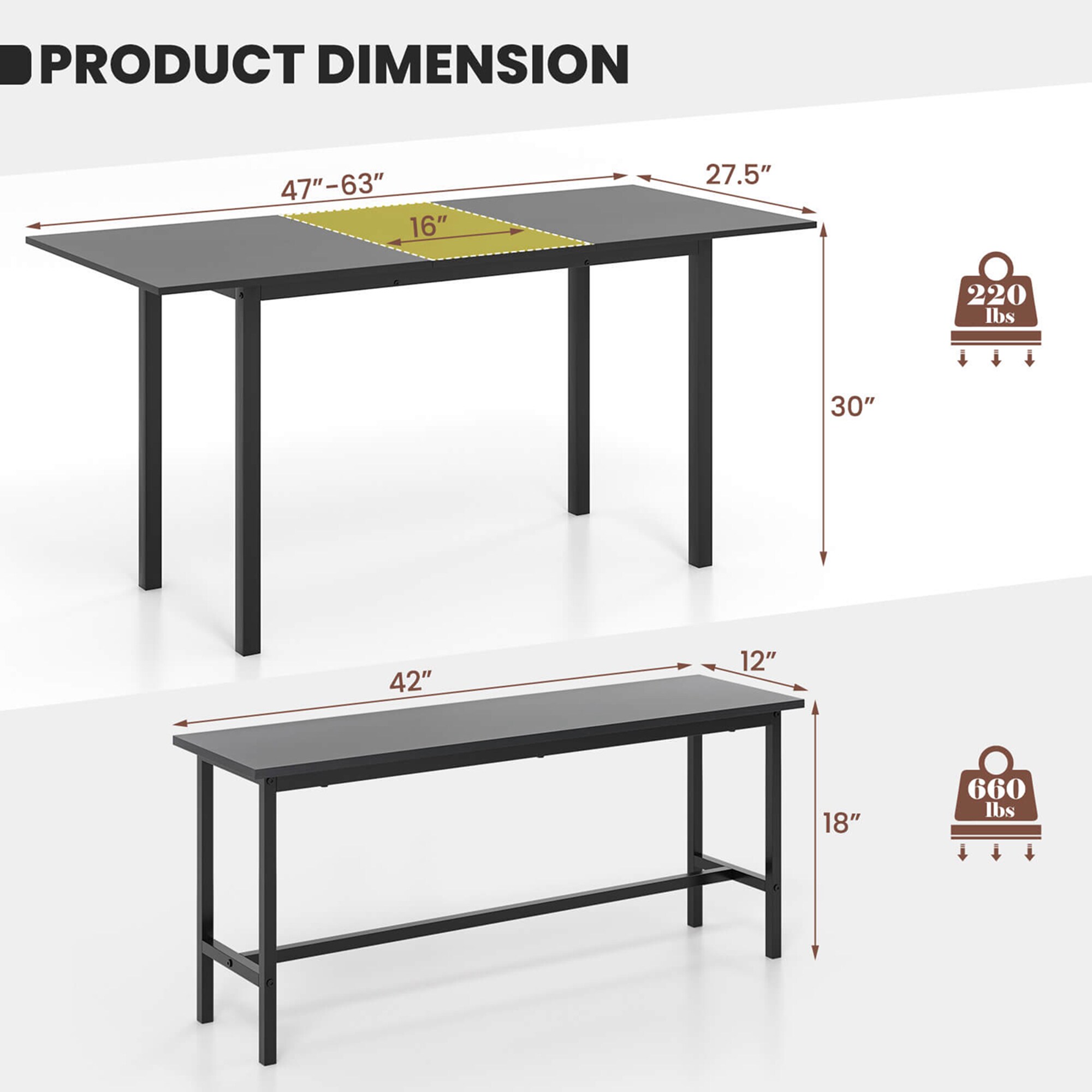 Costway HCST02135 Patio-Dining-Sets - View #2