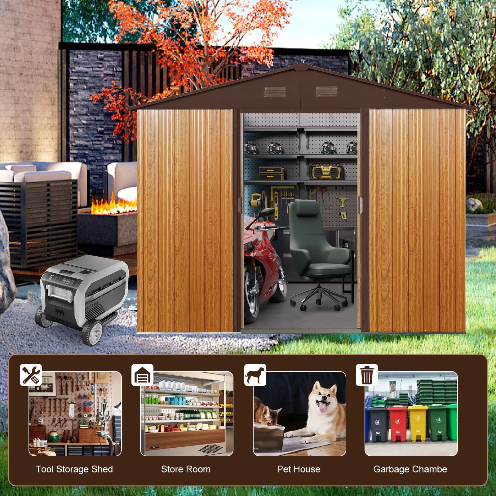 Mondawe MD-WWC00014 Metal-Storage-Buildings-Sheds - View #4