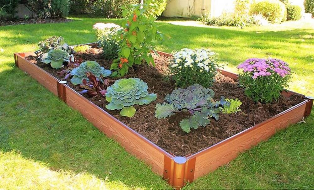 Frame It All 48-in W x 96-in L x 5.5-in H Brown Raised Garden Bed