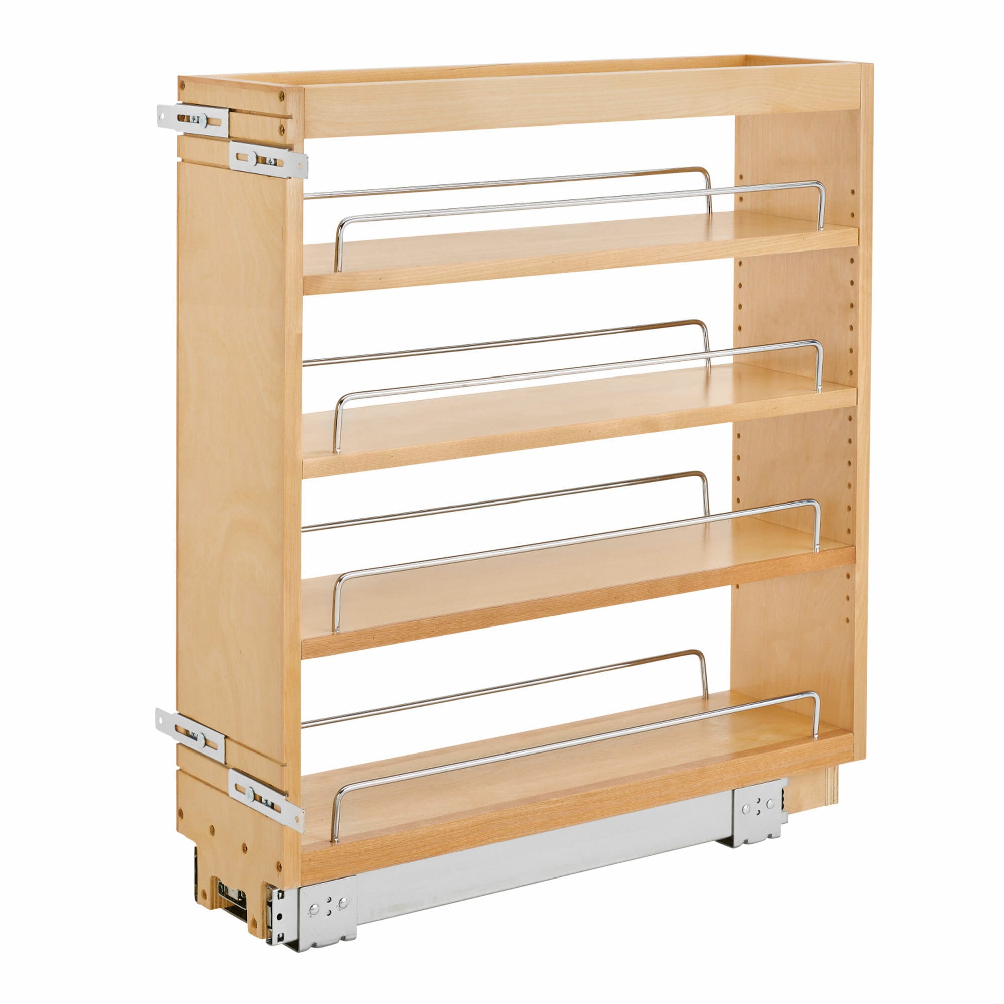 Rev-A-Shelf 152842 6-Inches W x 25.5-Inches H x 22.5-Inches D 4 -Tier Cabinet-mount Natural maple Wood Pull-out Spice rack