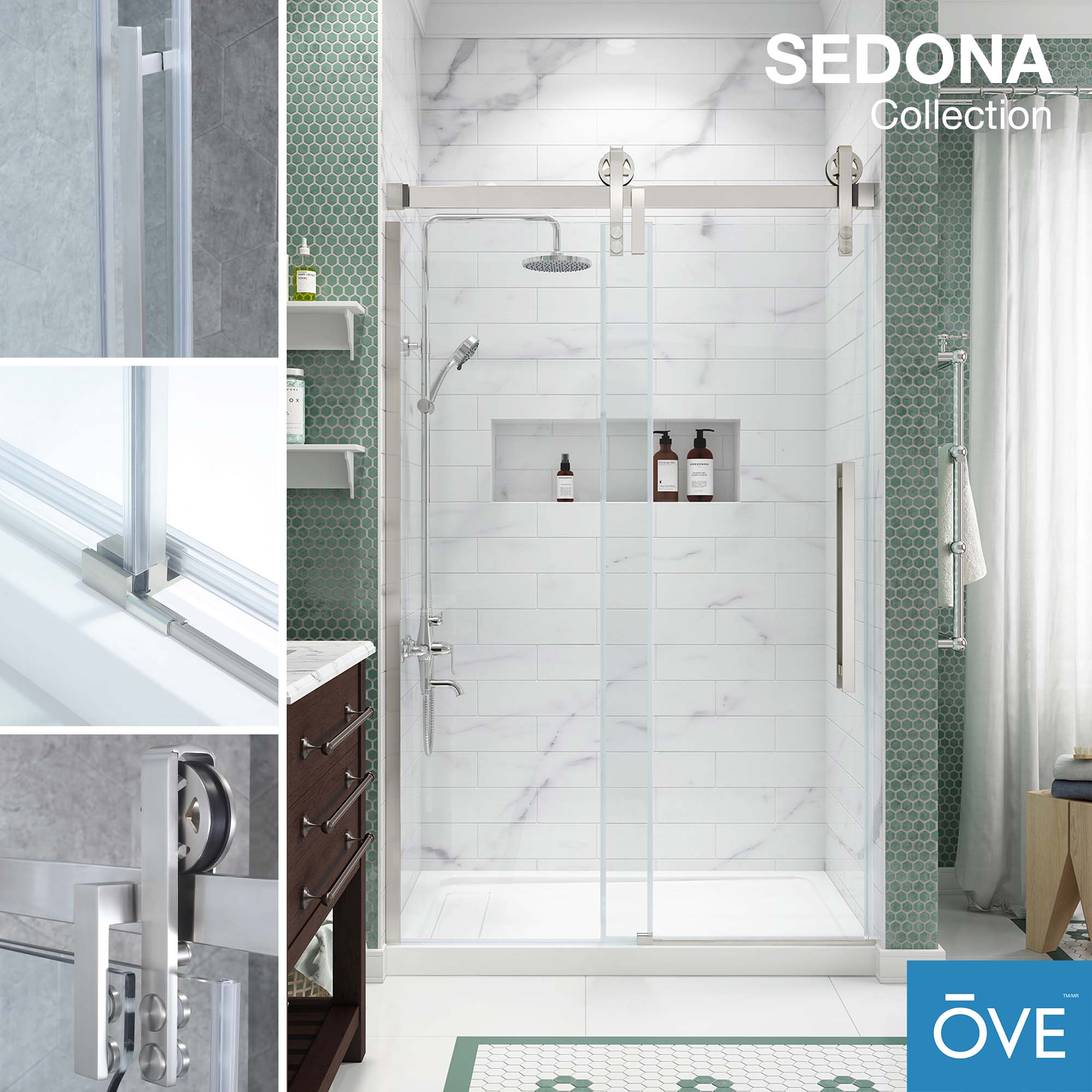 OVE Decors 15SKC-SEDO48-SAT Alcove-Shower-Kit - View #10