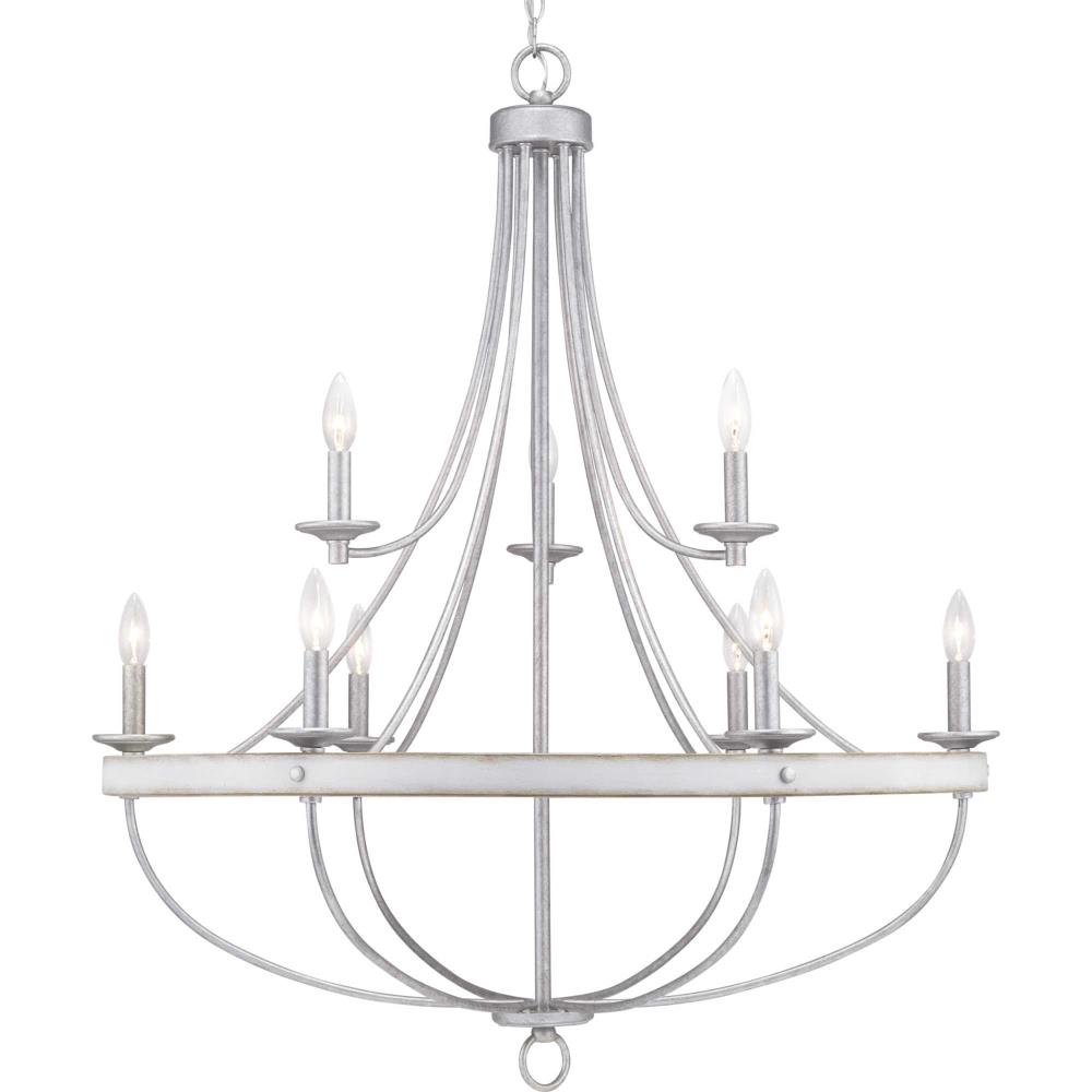 Progress Lighting P400159-141 Gulliver 9 -Light Gray Coastal For Use in Bedrooms, Dining Rooms, Foyers, Kitchens, Living Rooms Chandelier