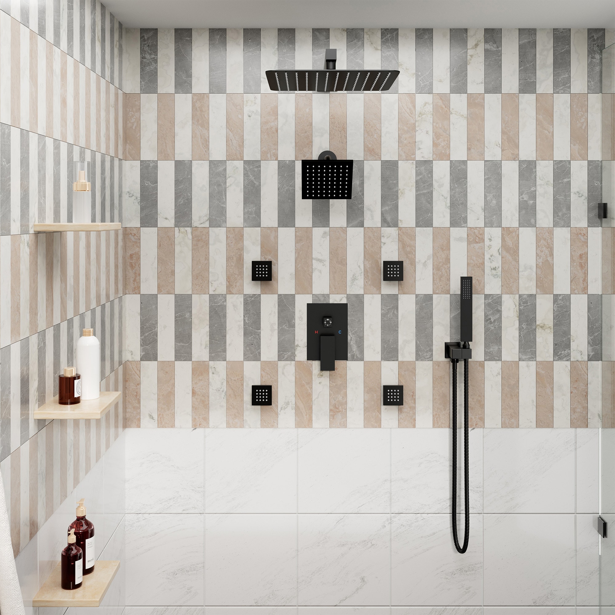 CASAINC CS6221-12MB Showerhead-Bar-Panels - View #3