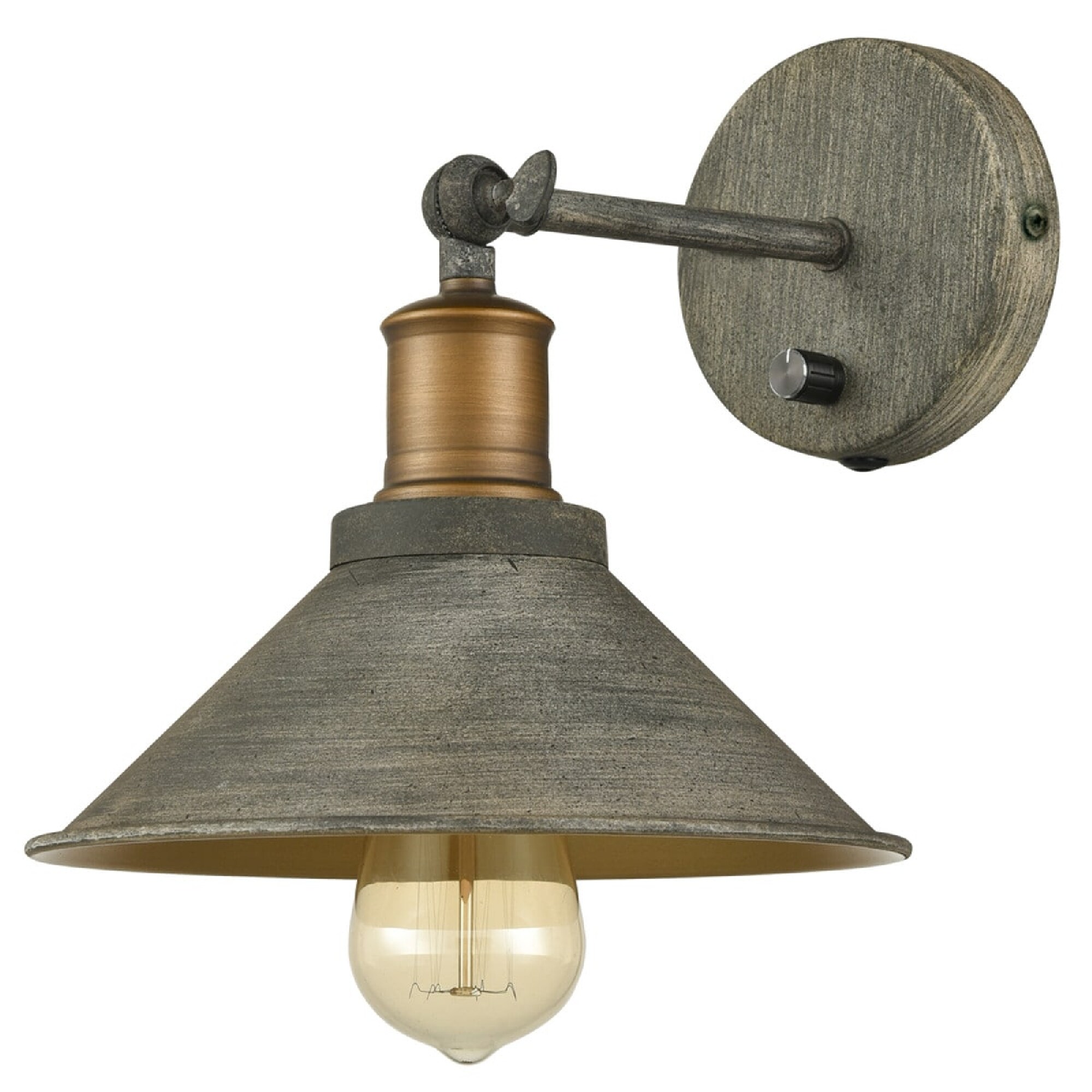 Distressed Green Rustic Swing Arm Wall Sconce Set