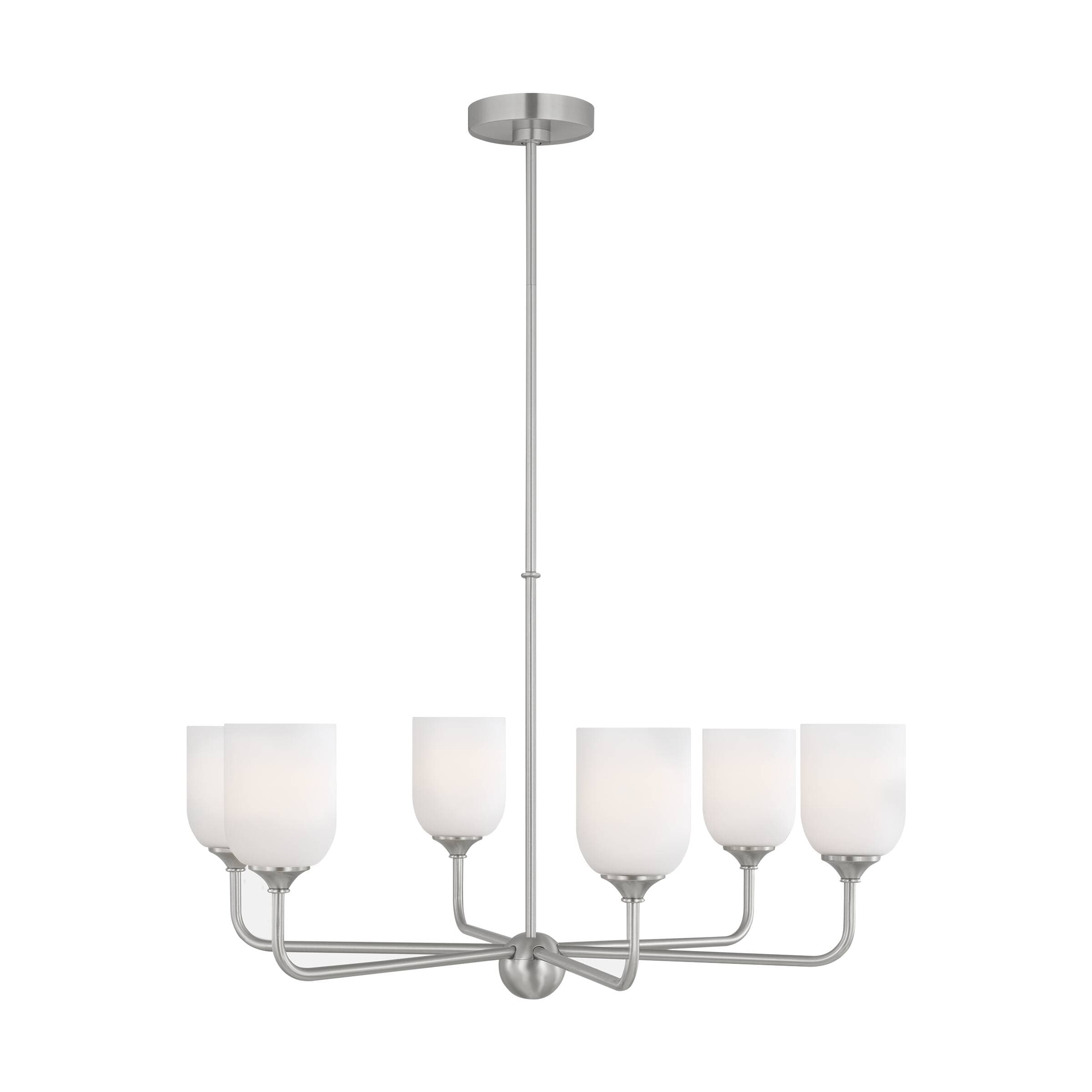 Generation Lighting GLC1096EN3/BS Emile 6 -Light Brushed Gray Traditional For Use in Dining Rooms, Foyers, Living Rooms Chandelier
