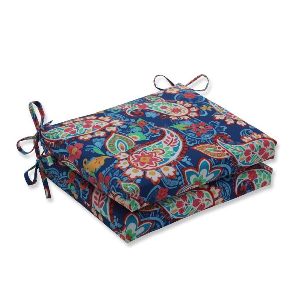 Pillow Perfect Paisley Party Blue 18.5-in x 16-in 2-Piece Blue Patio ...