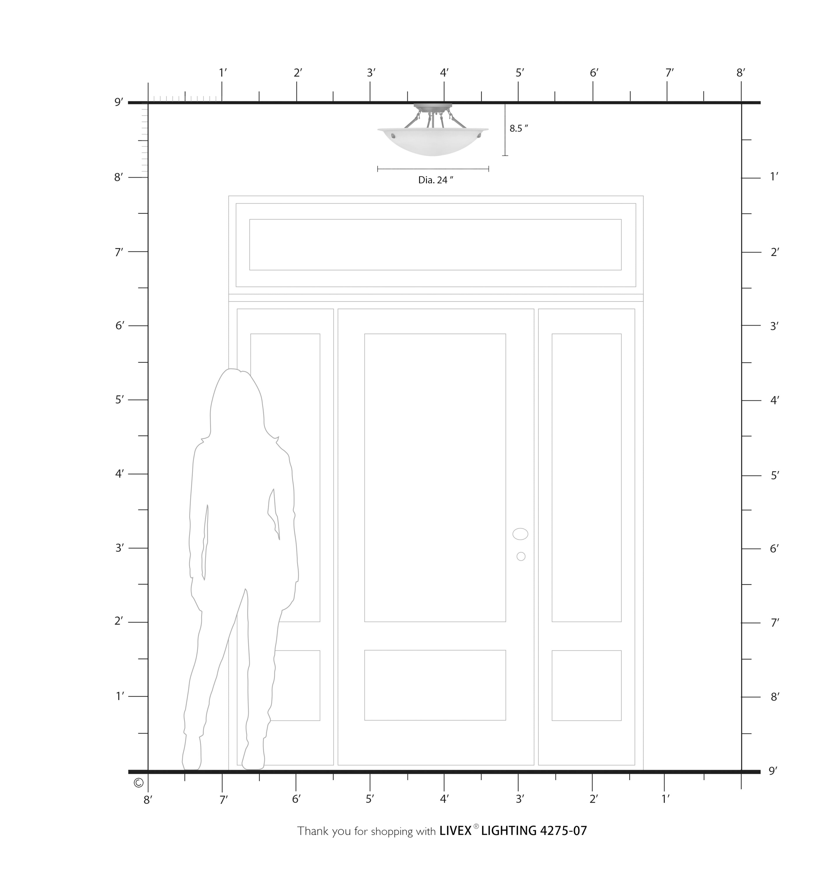 Oasis Bronze 24" Ceiling Mount with White Alabaster Glass