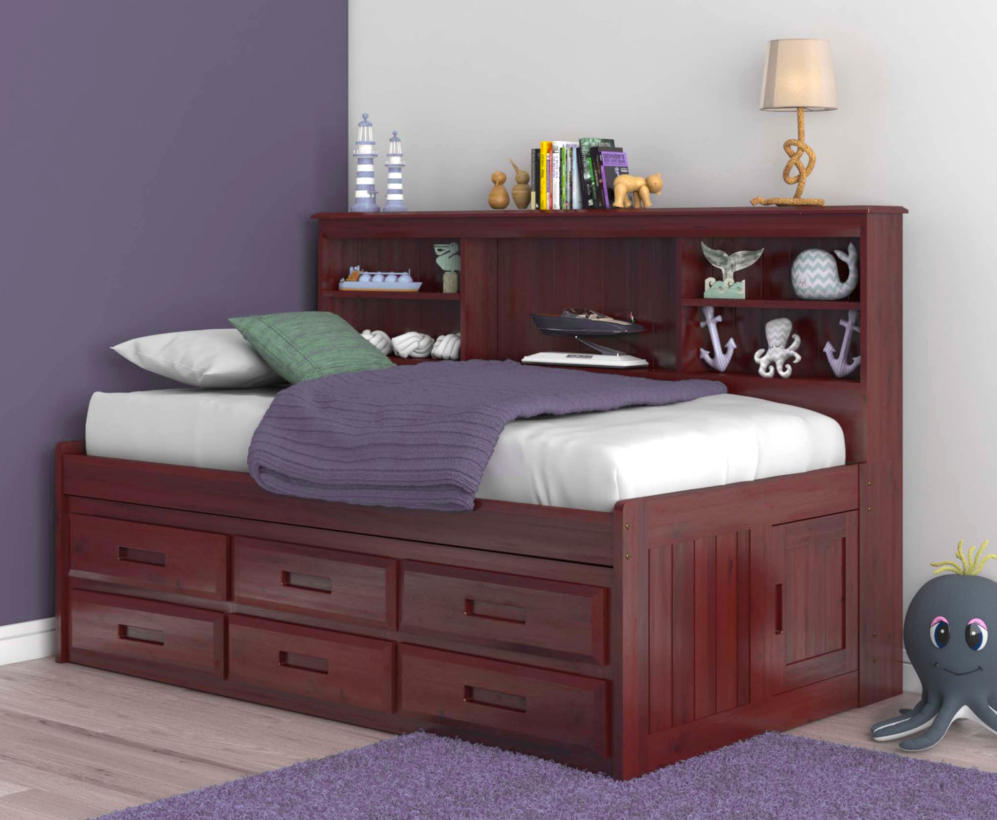 Oshome Rich Merlot Twin Wood Daybed With Storage 82822k6-22 At Lowes.com