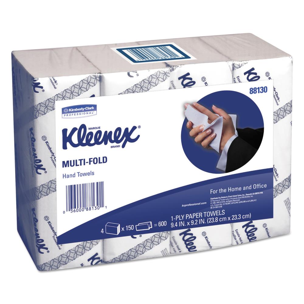 Commercial Eco-Friendly Multi-Fold Paper Towels, White, 150/Pack, 16/Carton - Soft & Absorbent, Universal Dispenser Compatible | - Kleenex KCC88130