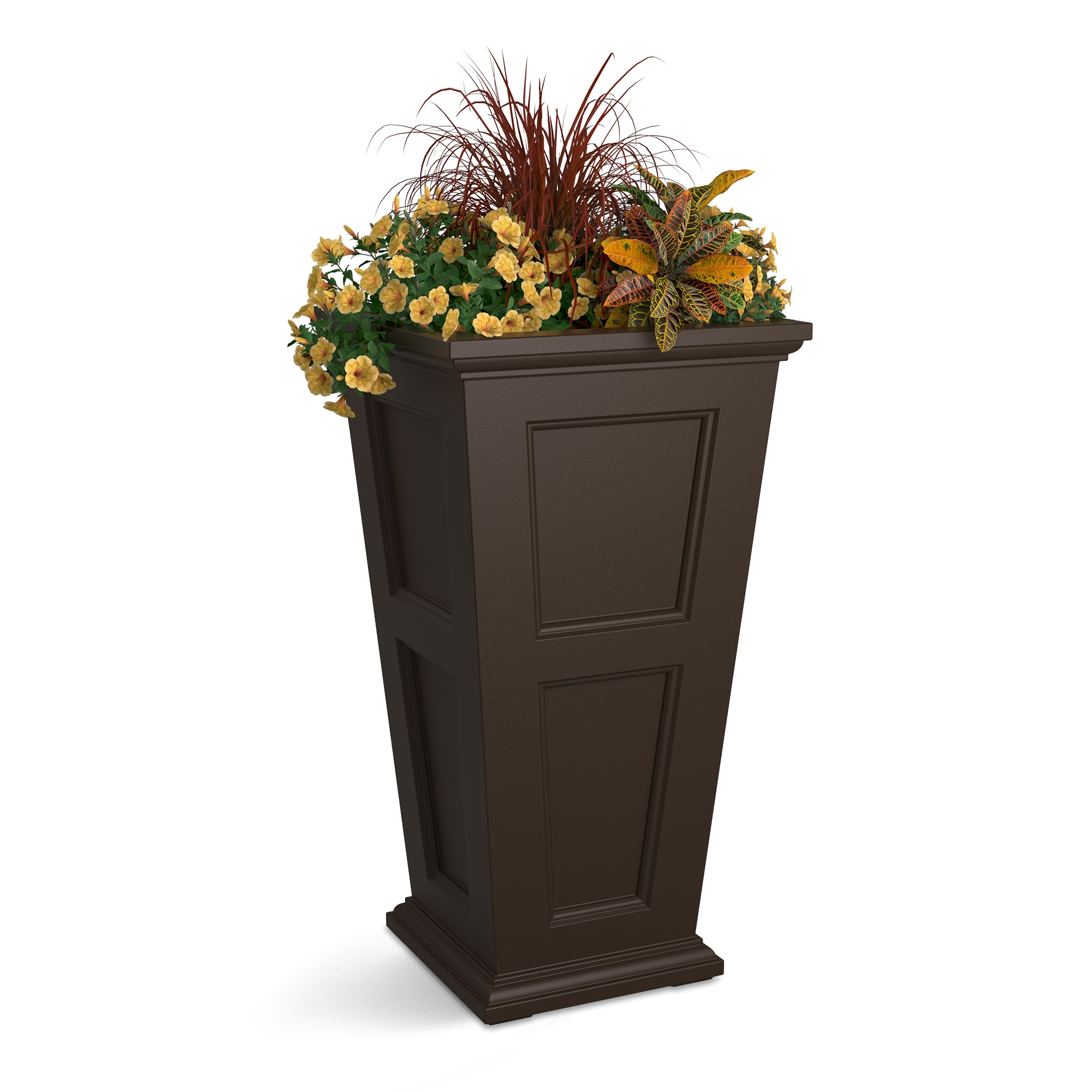 Mayne 8801-ES Square 22-in W Extra Large Brown Plastic Indoor/Outdoor Planter