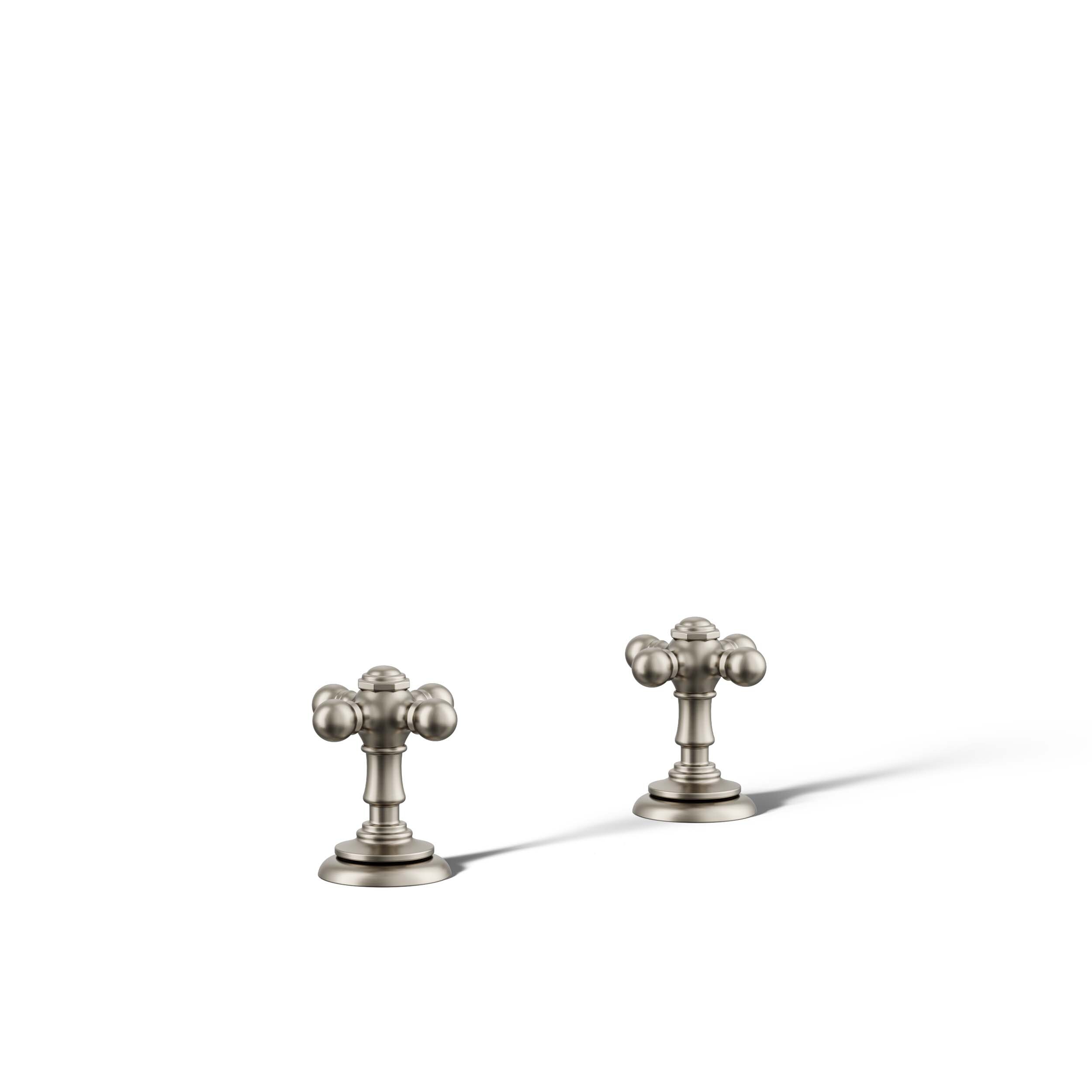 KOHLER T98071-3-BN Vibrant Brushed Nickel 2 -Handle Cross Bathroom Sink Faucet Handle 2 -Pack
