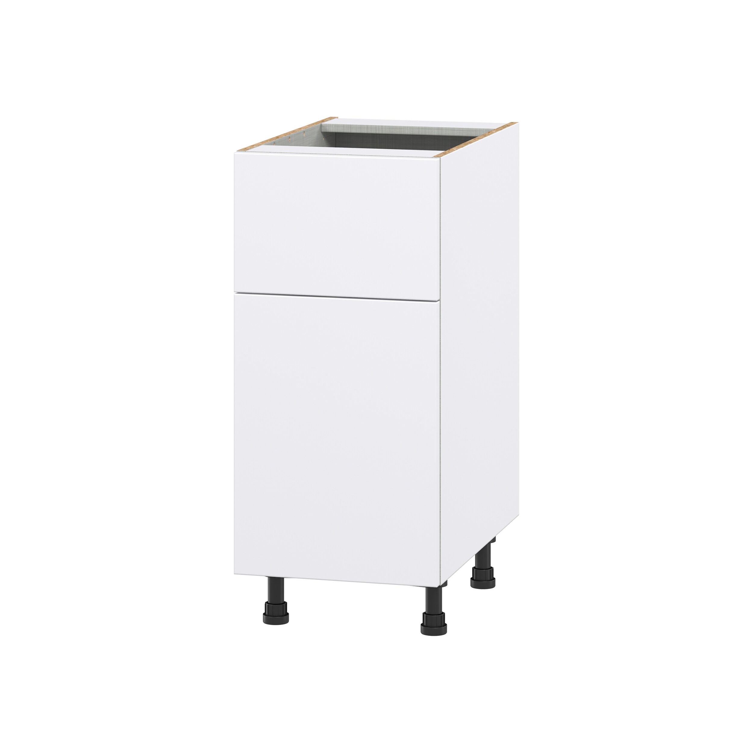Hugo&Borg DSB15A(L/R)-LA Lasalle 15-in W x 34.5-in H x 24-in D Bright White Slab Base Fully assembled Cabinet (Flat Panel Slab)