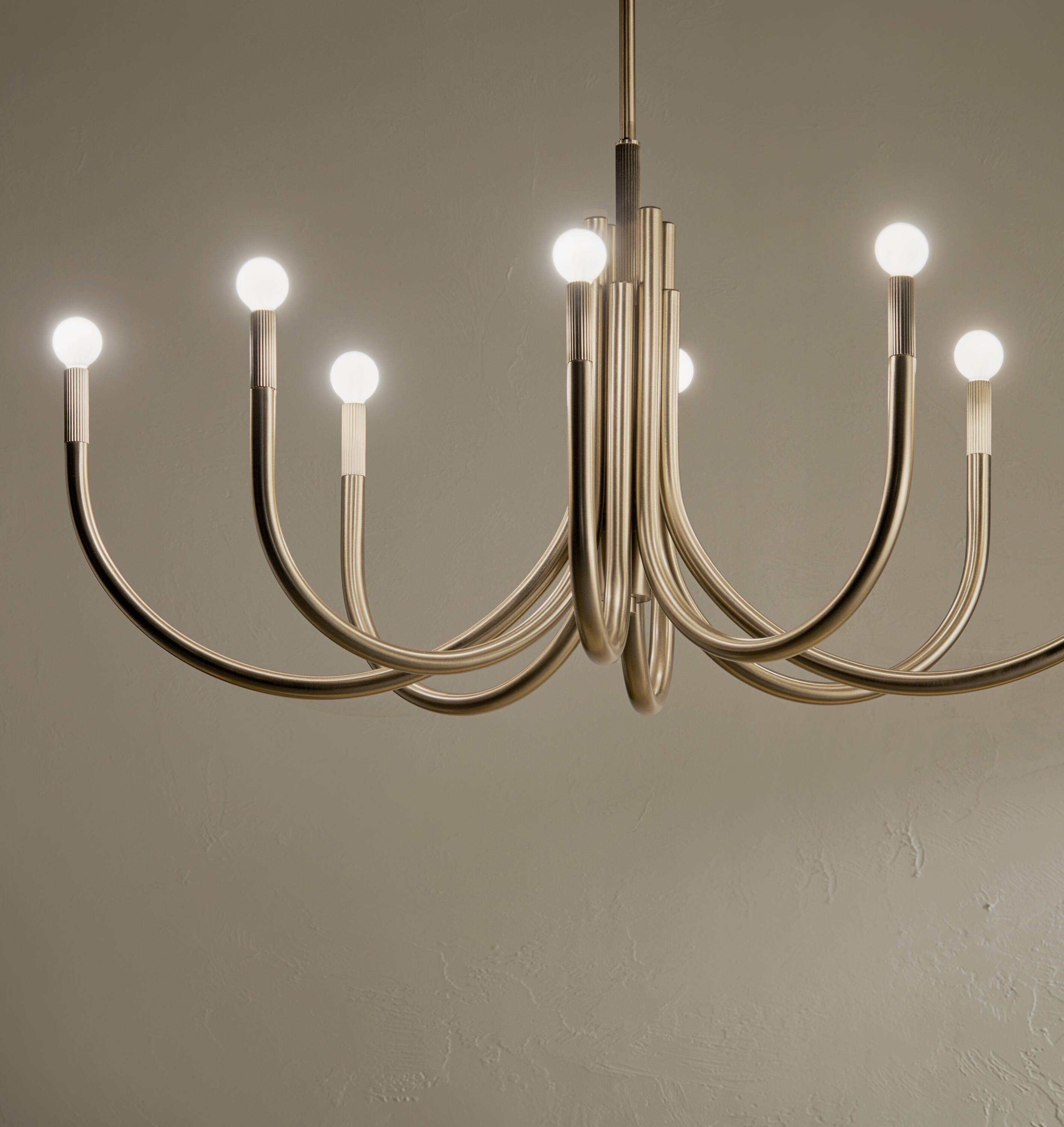 Champagne Bronze 8-Light Oval Candle Chandelier