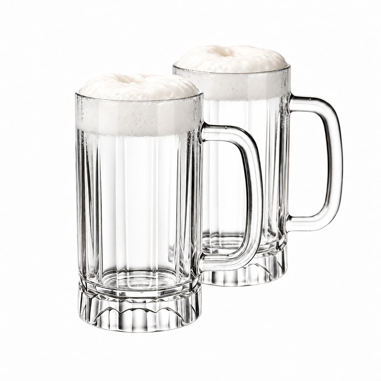 Aoibox  21oz Plastic Beer Mugs with Handle Set of 2 Reusable Clear Beer Stein Drinking Cups for Party Bar Home Hotel