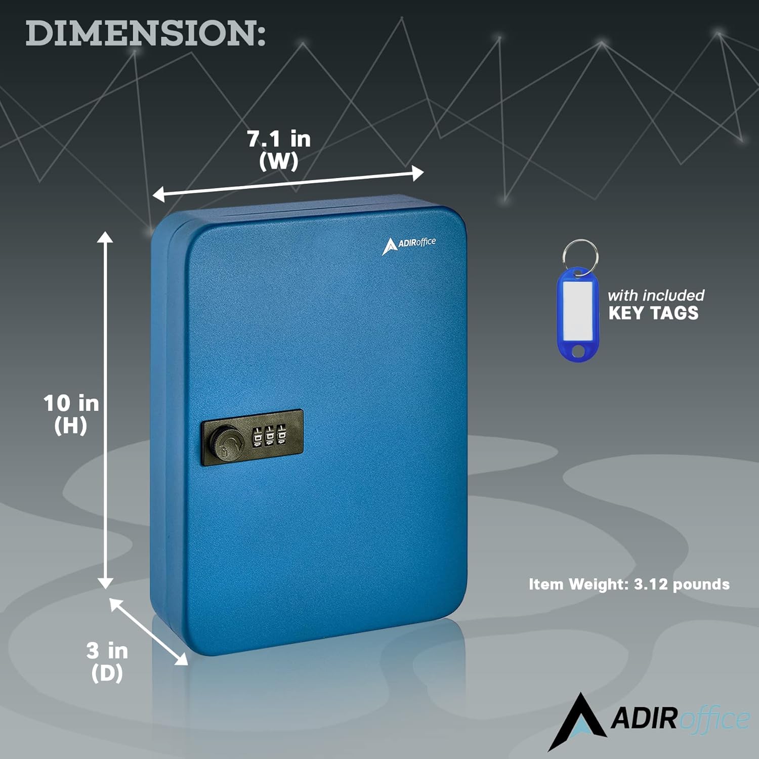 AdirOffice 682-48-BLU-689-PKG Key-Safes - View #3