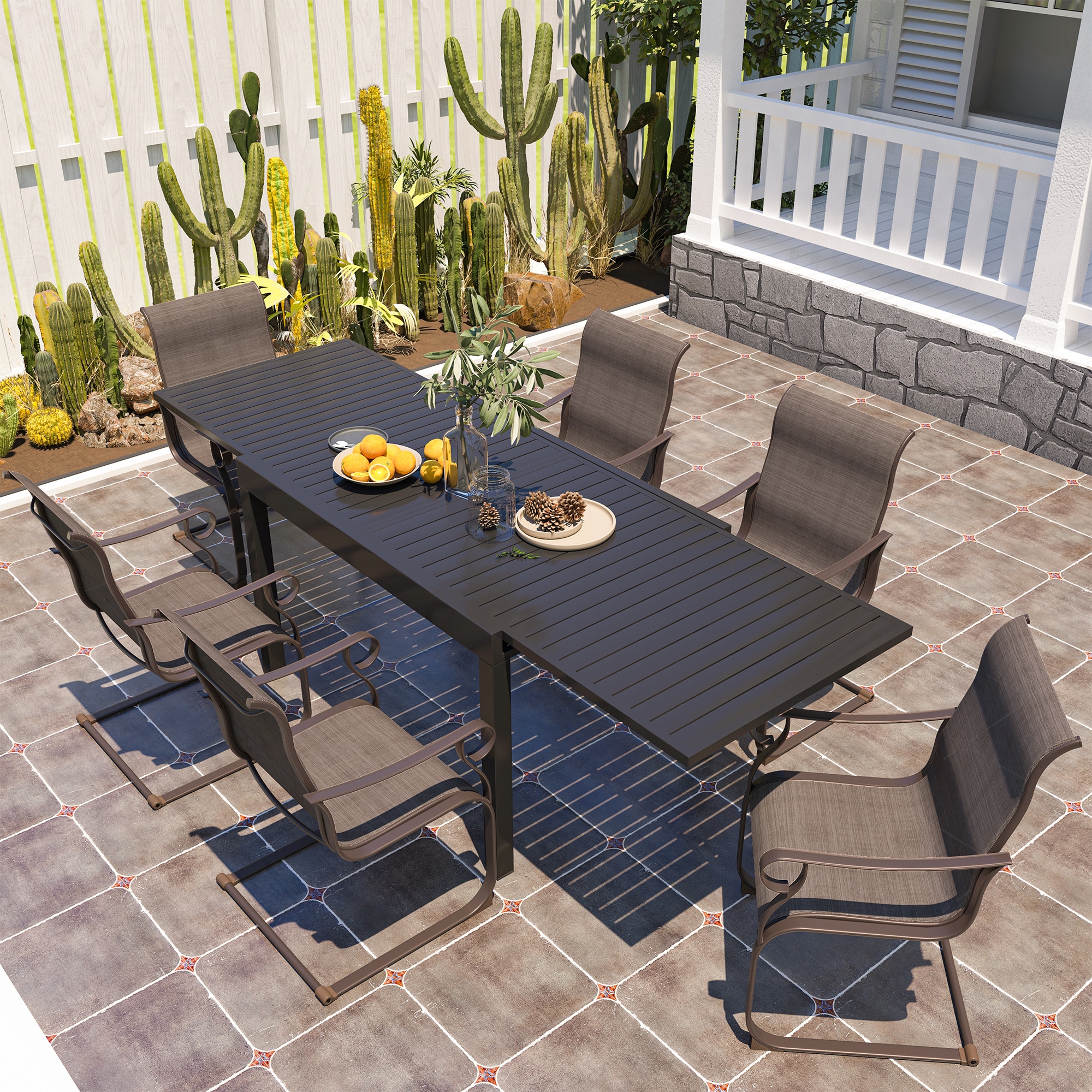 Clihome CL-7SL6TH1TBR Patio-Dining-Sets - View #3