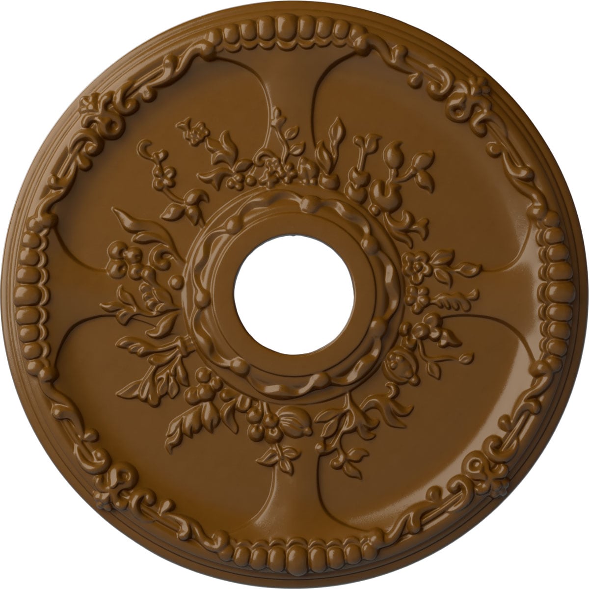 Ekena Millwork CM18SESTF Antioch 18-in W x 18-in L Painted Smokey Topaz Polyurethane Whole Ceiling Medallion