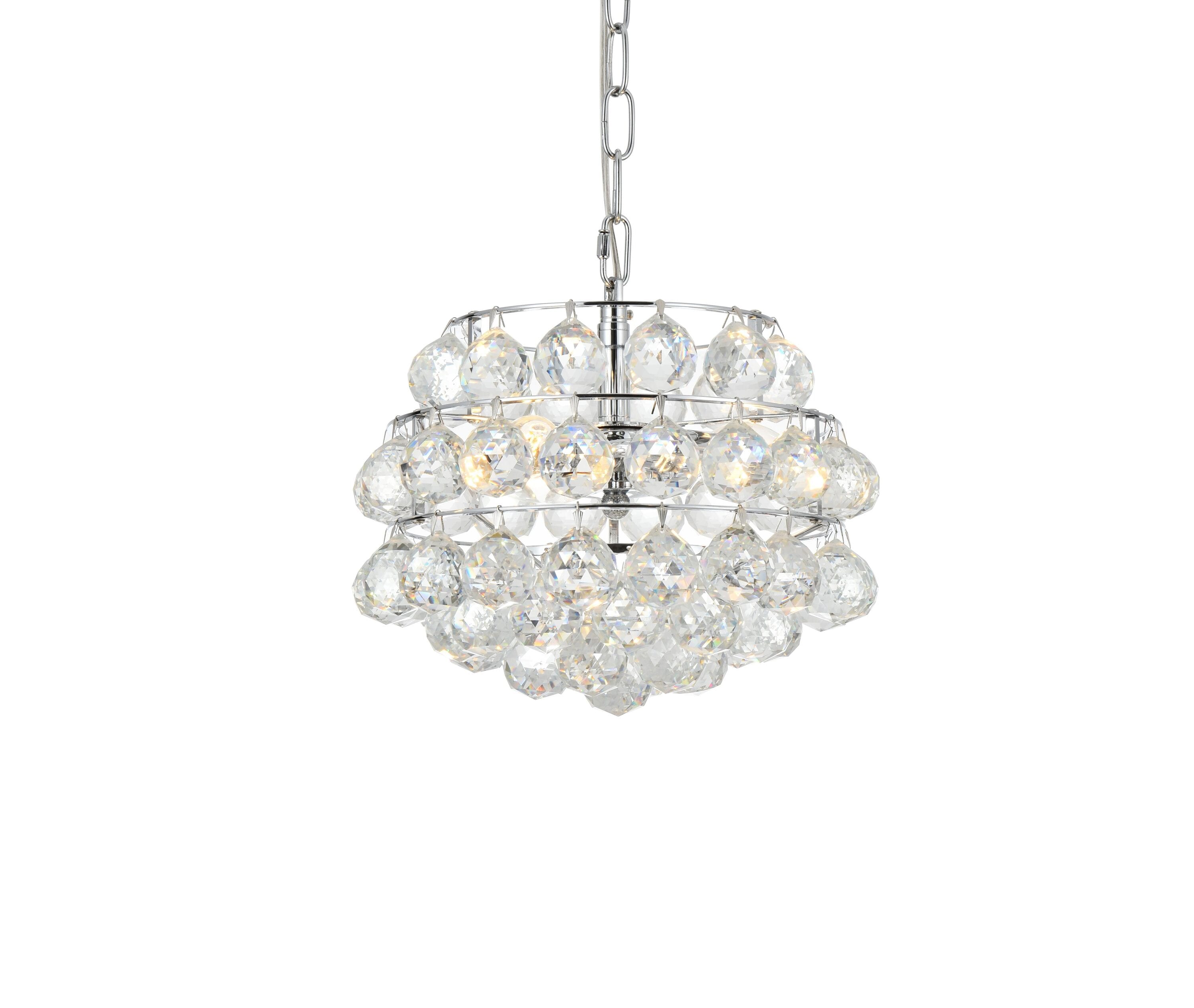 Savannah Chrome 12" Pendant Light with Crystal Accents
