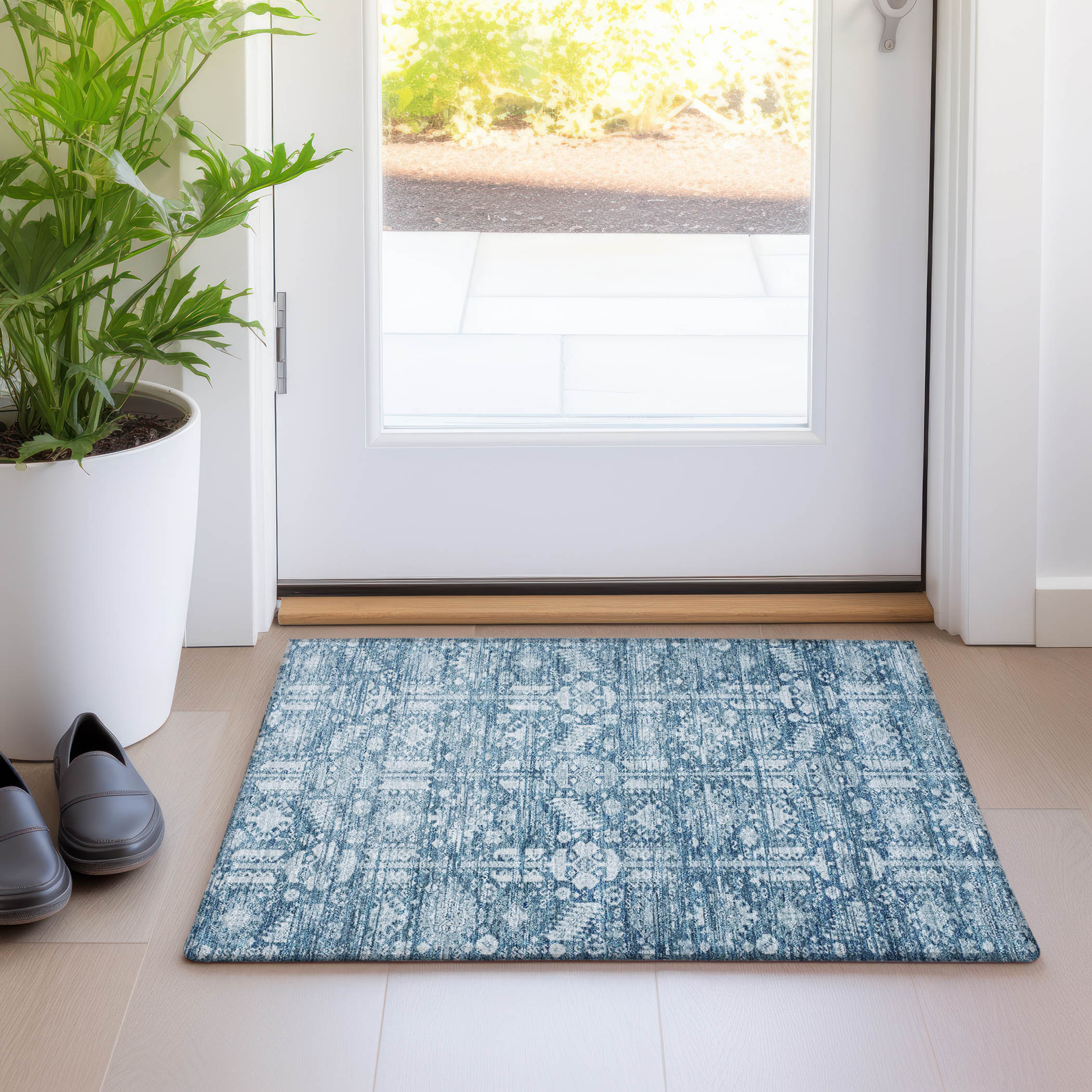 Addison Rugs ACN1771DN20X30 Chantille ACN1771DN 1 x 2 (ft) Loomed Denim Rectangular Indoor/Outdoor Machine washable Pet Friendly Area rug
