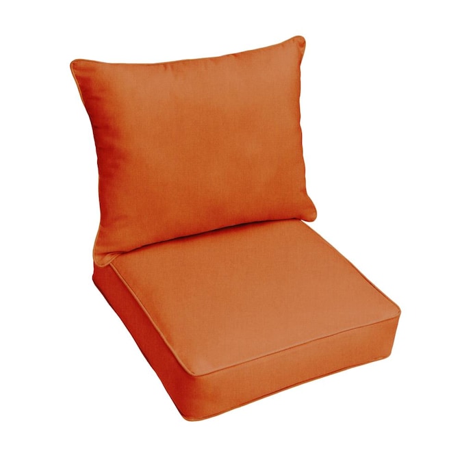 Mozaic Company Sunbrella Canvas Rust Deep Seat Patio Chair Cushion In The Furniture Cushions Department At Com - Patio Chair Cushions With Rounded Back