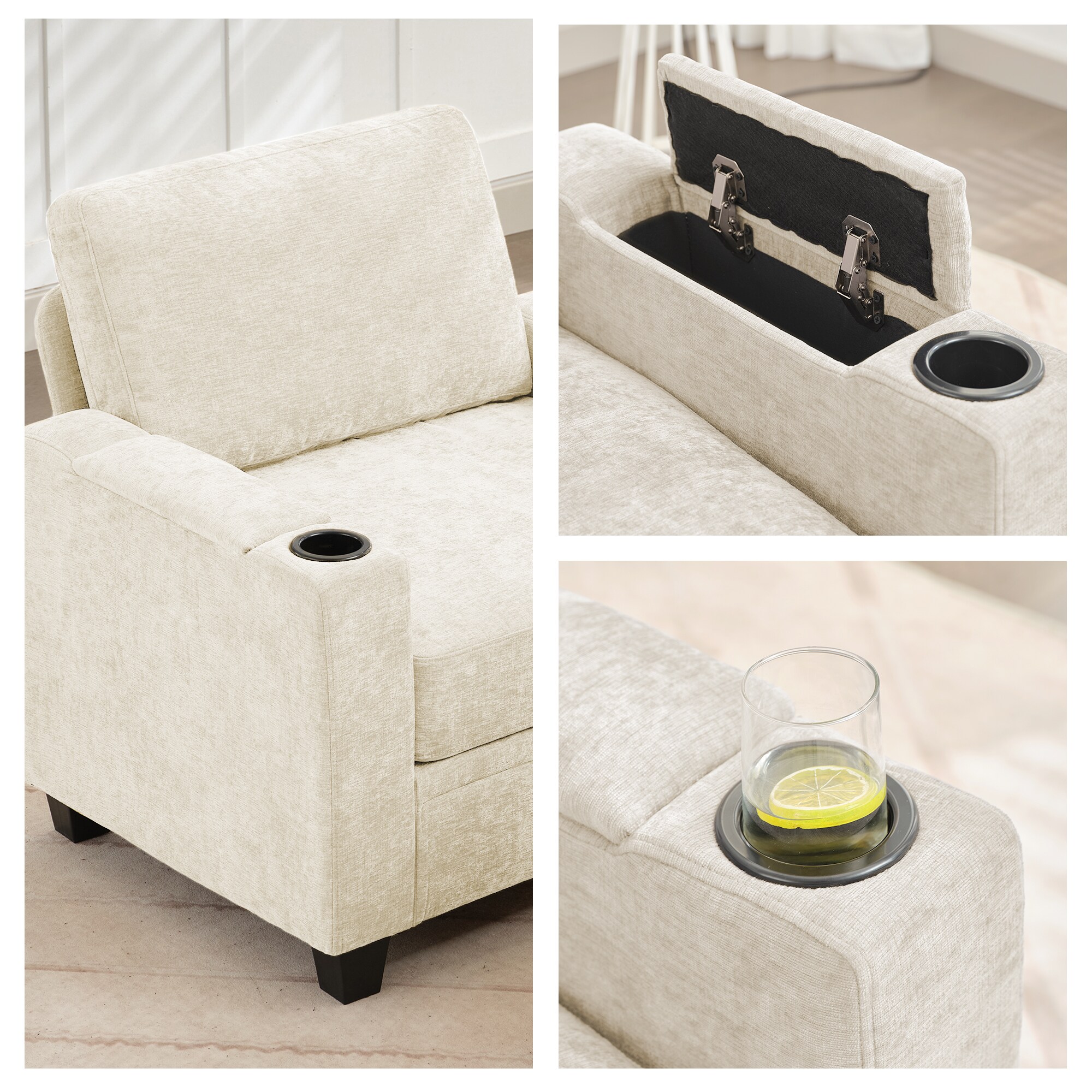 JEAREY 10FXBRT+LED-BE Sofas-Loveseats - View #3