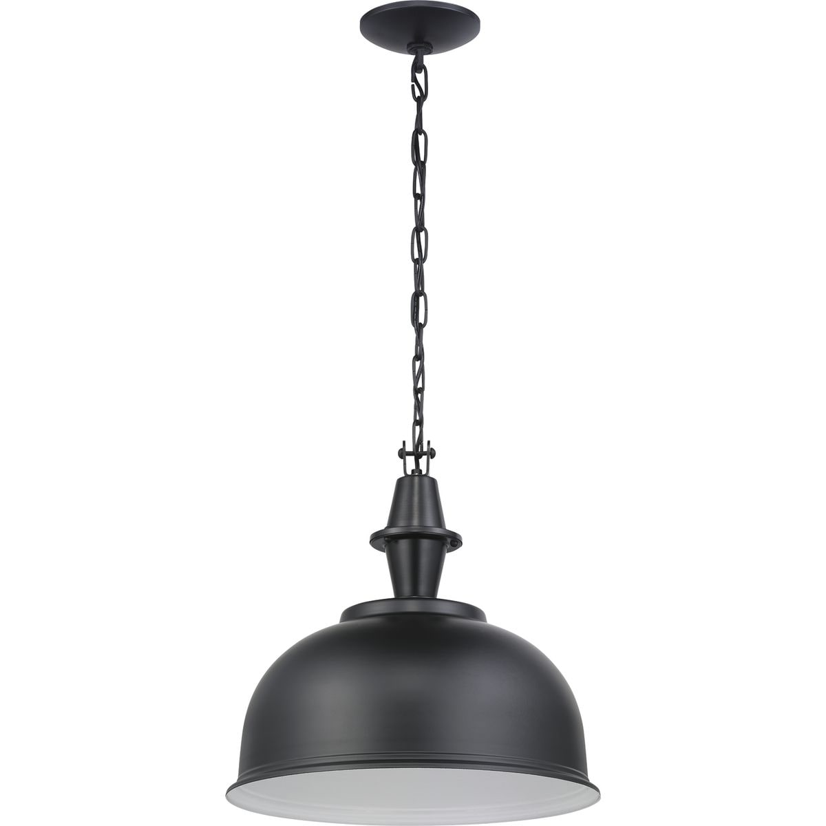 Progress Lighting Impress Black Industrial Dome Hanging Pendant 