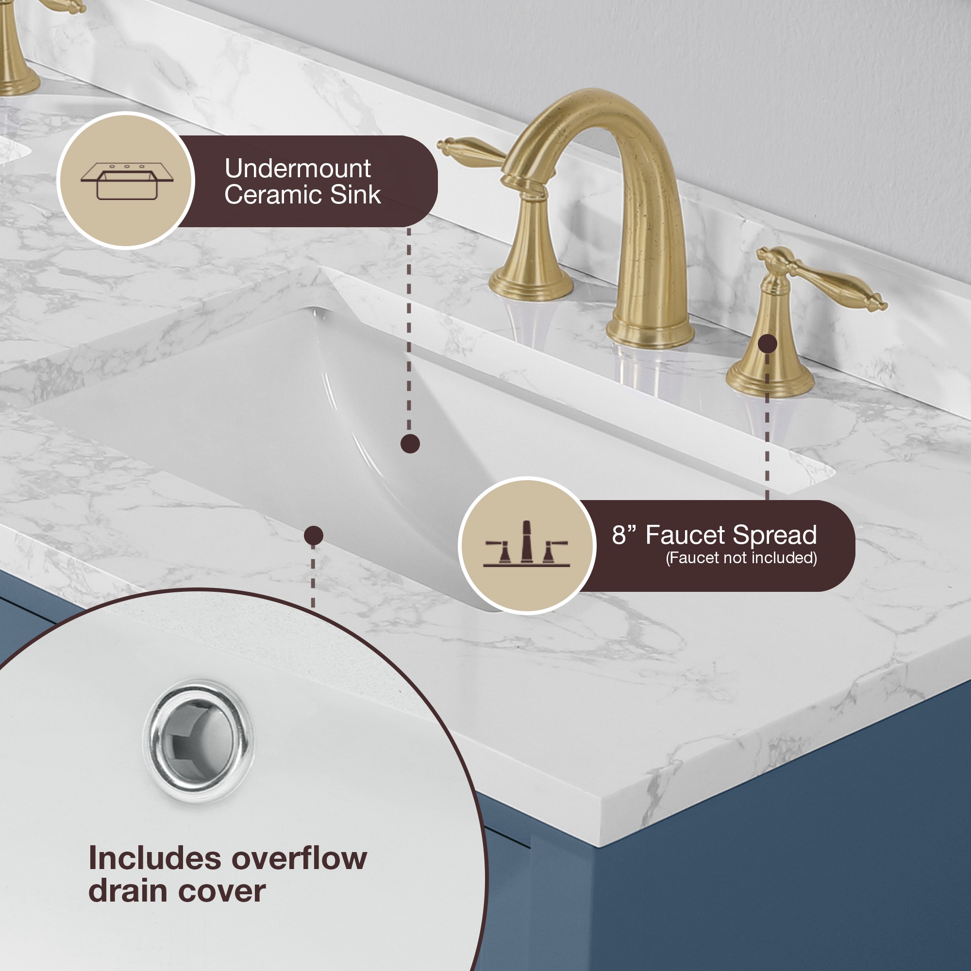 allen + roth LANCASHIRE-60CB Bath-Vanity-Combo - View #6